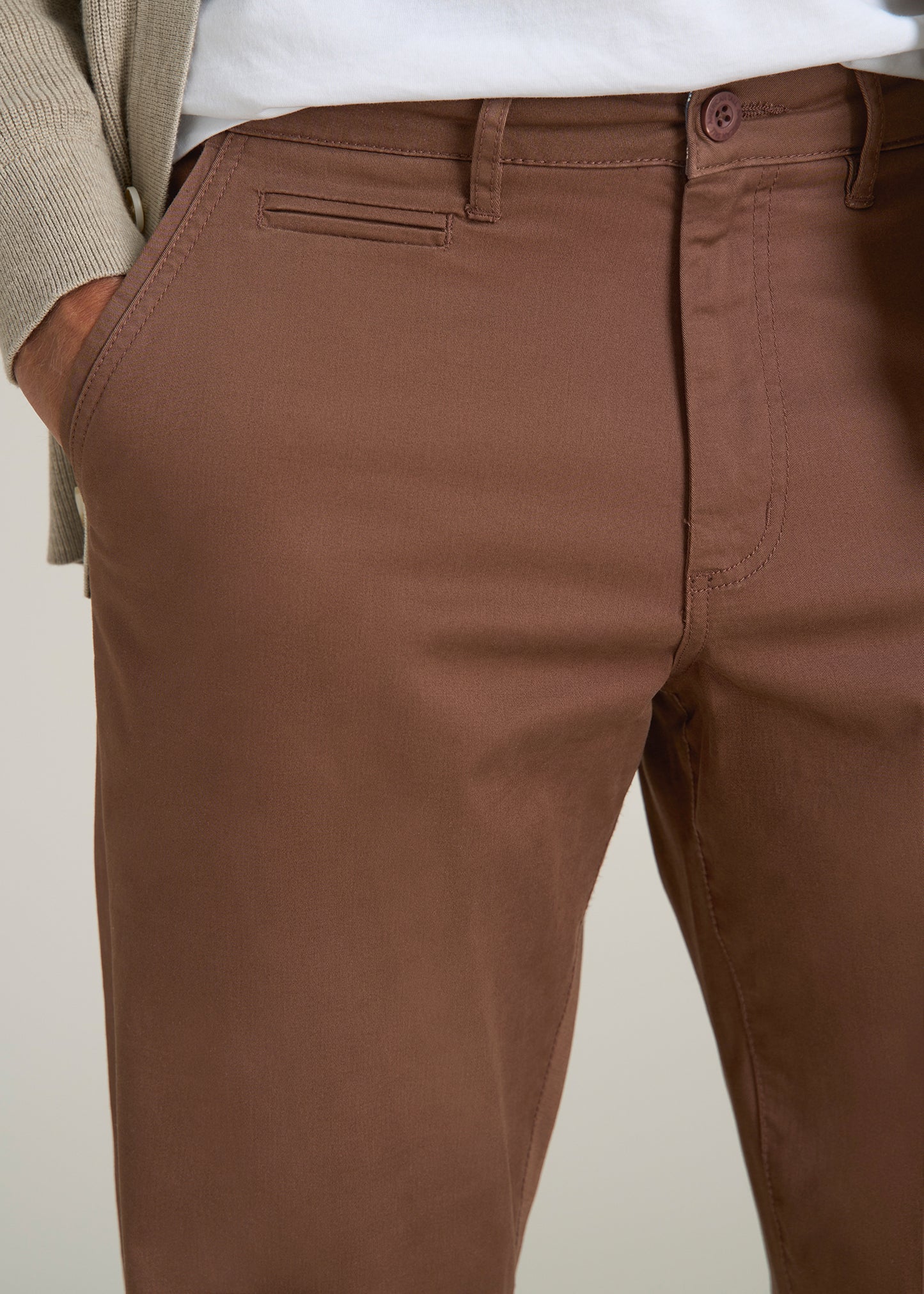 J1 STRAIGHT Leg Chinos in Otter Brown - Pants for Tall Men