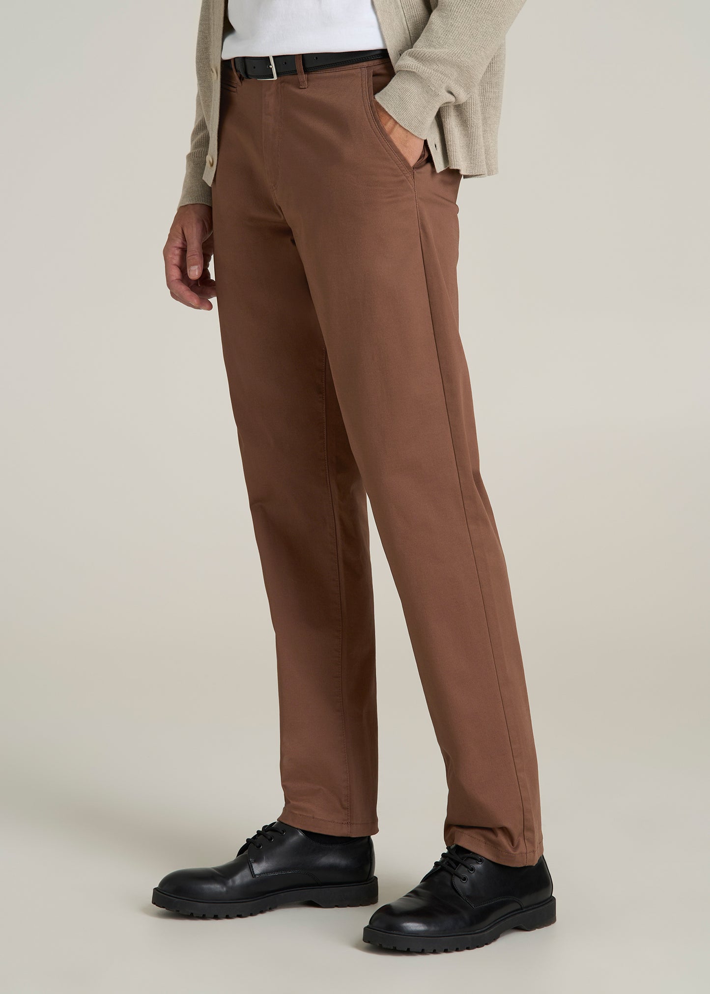 J1 STRAIGHT Leg Chinos in Otter Brown - Pants for Tall Men