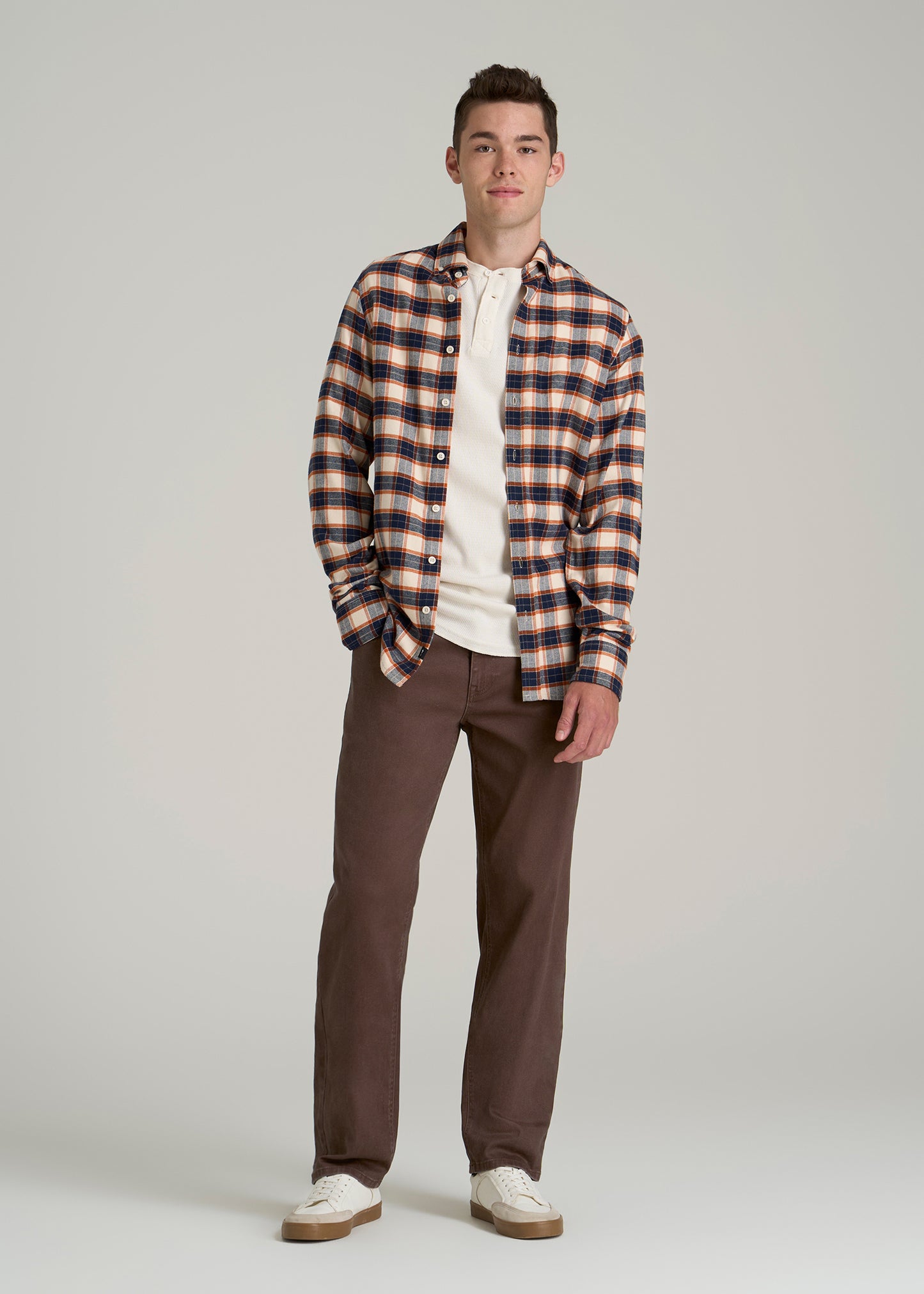 J1 Straight Fit Colored Jeans for Tall Men in Dark Toffee