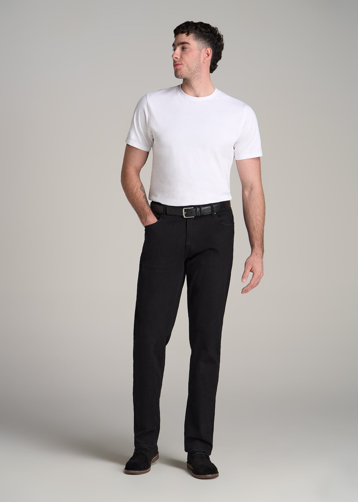 J1 STRAIGHT LEG Jeans for Tall Men in Black