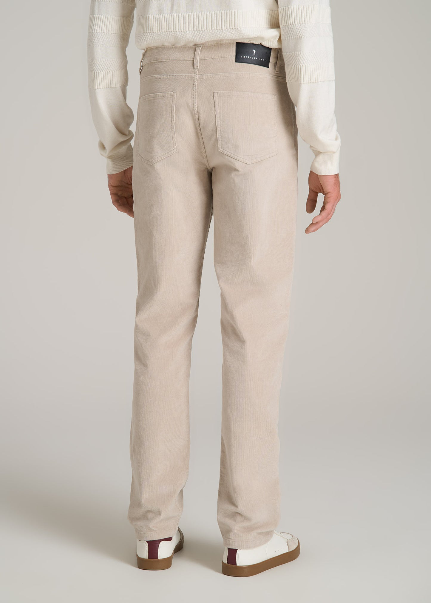 STRAIGHT-LEG Stretch Corduroy Pants for Tall Men in Drywall Tan