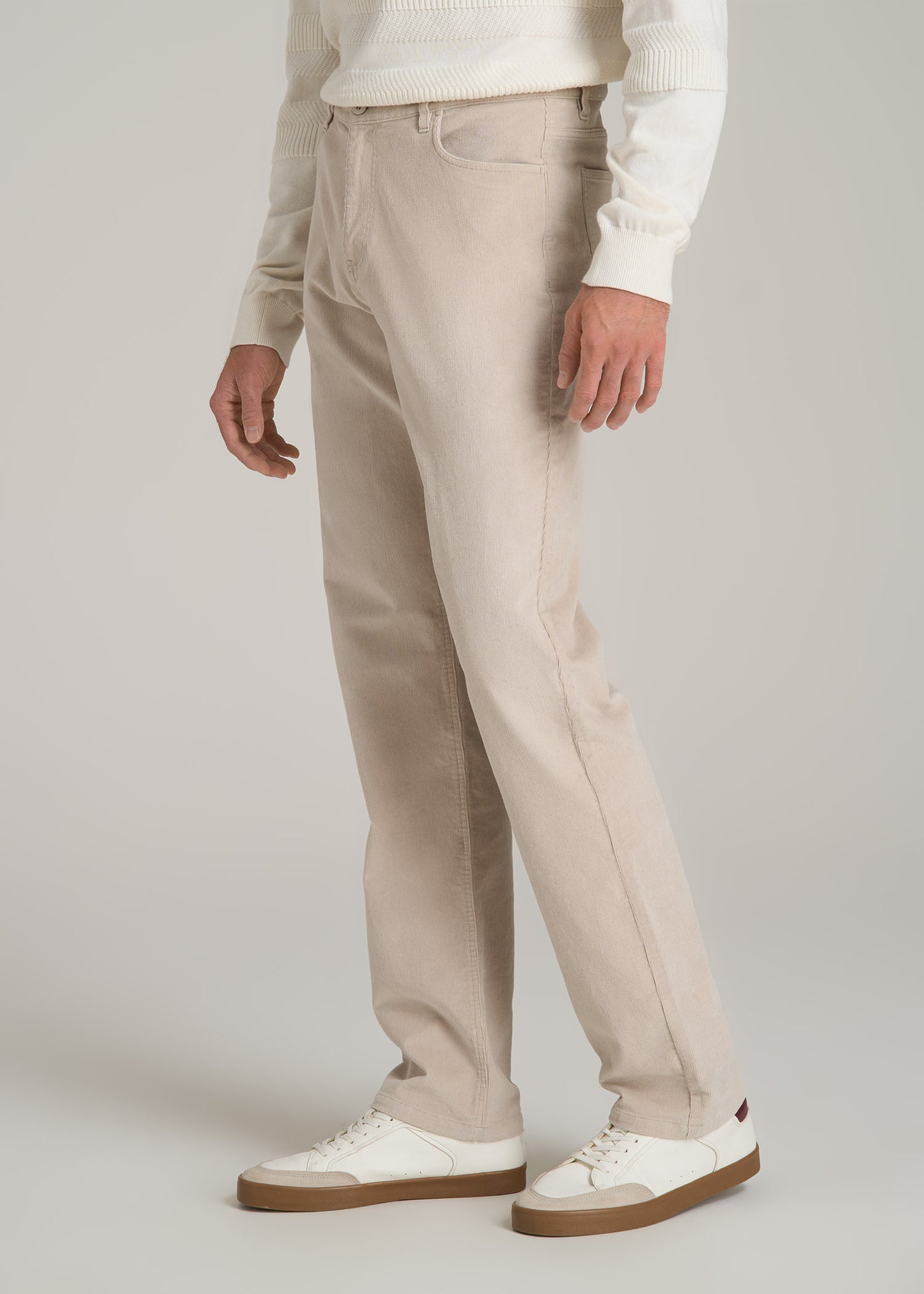 STRAIGHT-LEG Stretch Corduroy Pants for Tall Men in Drywall Tan