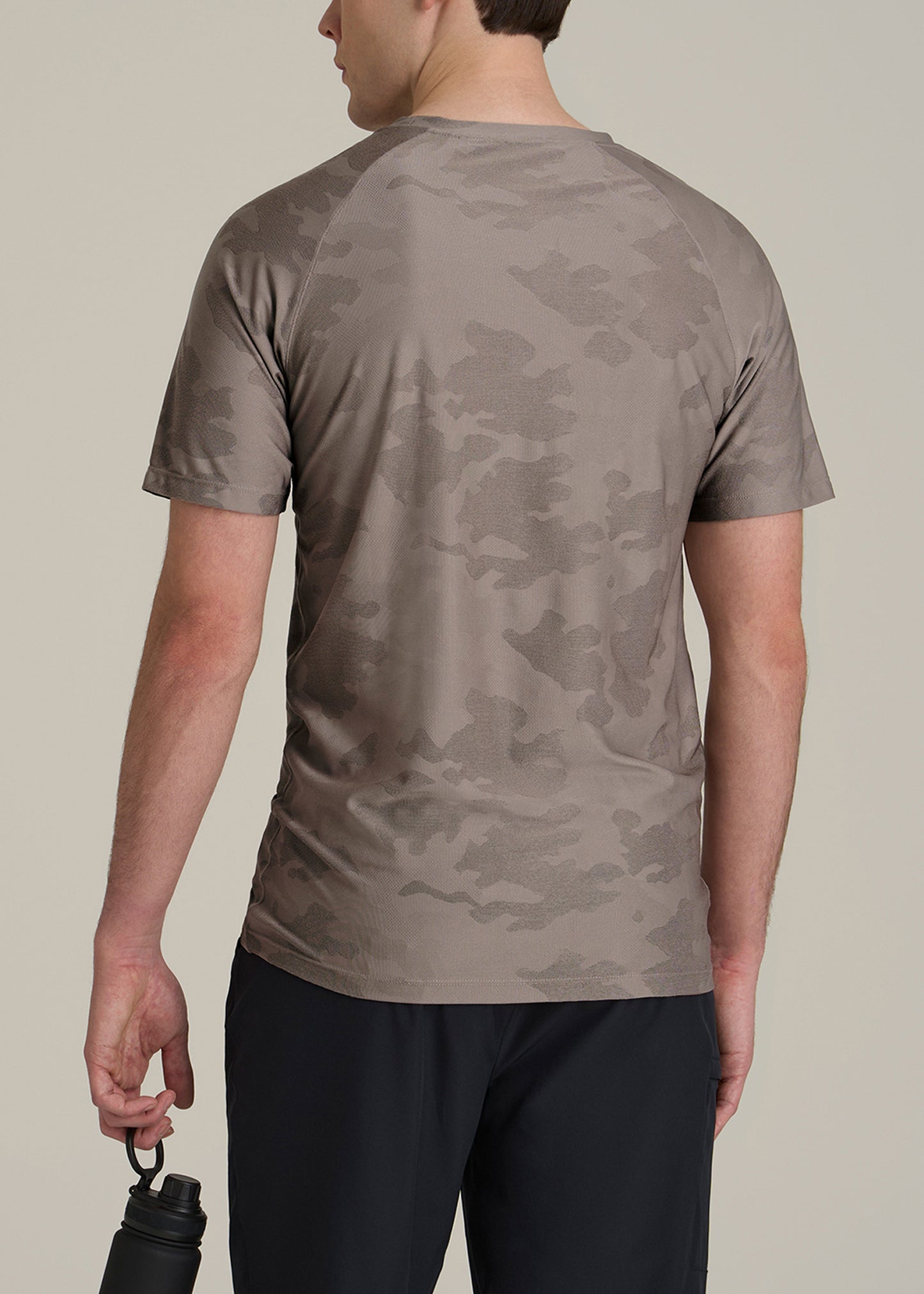 Jacquard Training T-Shirt for Tall Men in Portobello