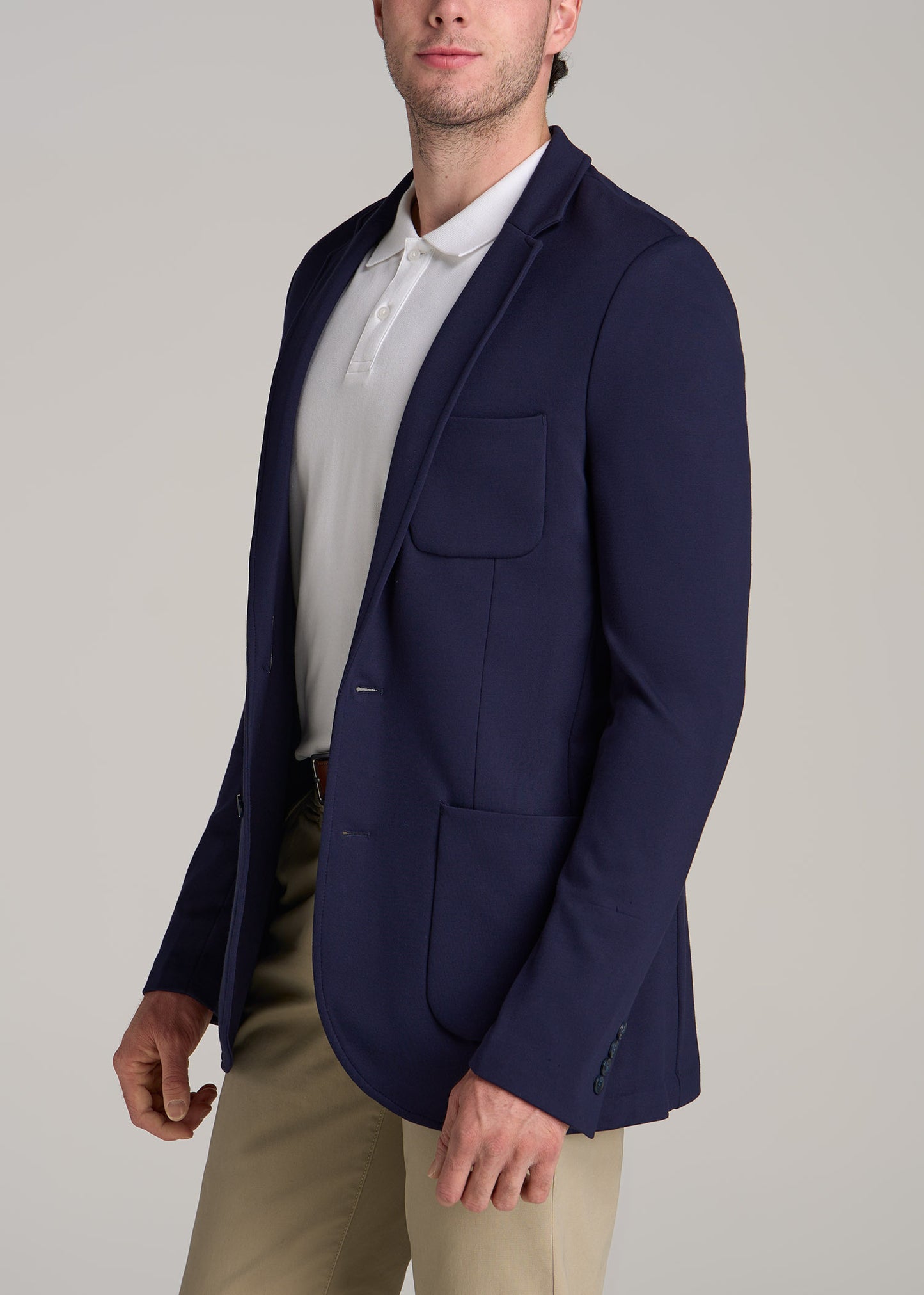 Knit Blazer for Tall Men in Patriot Blue