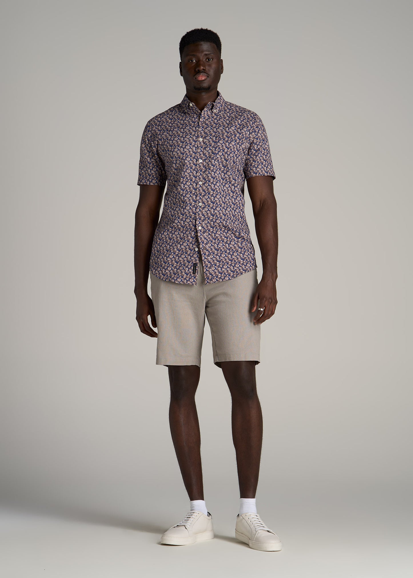 Linen Shorts For Tall Men in Driftwood Brown