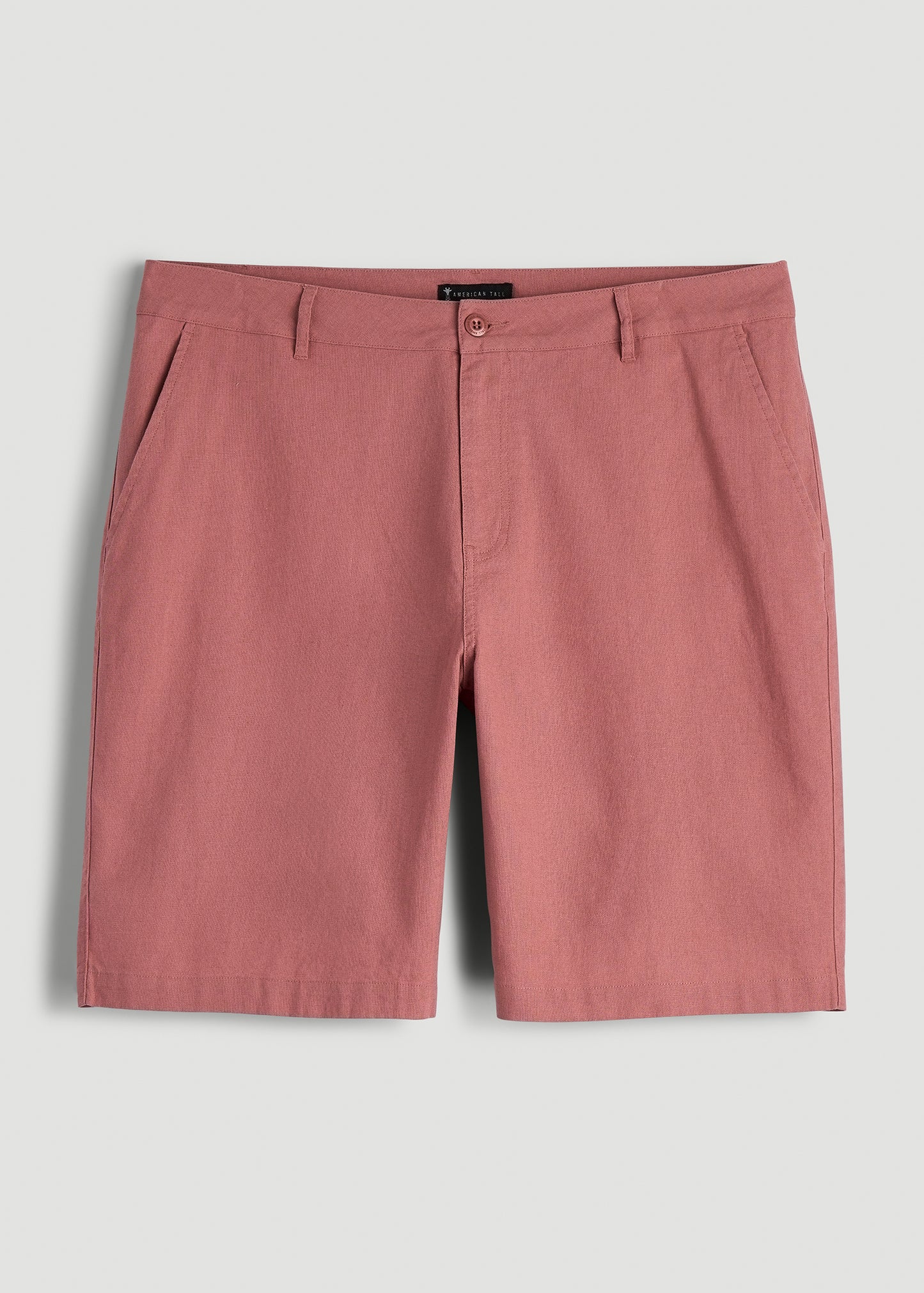 Linen Shorts For Tall Men in Withered Rose