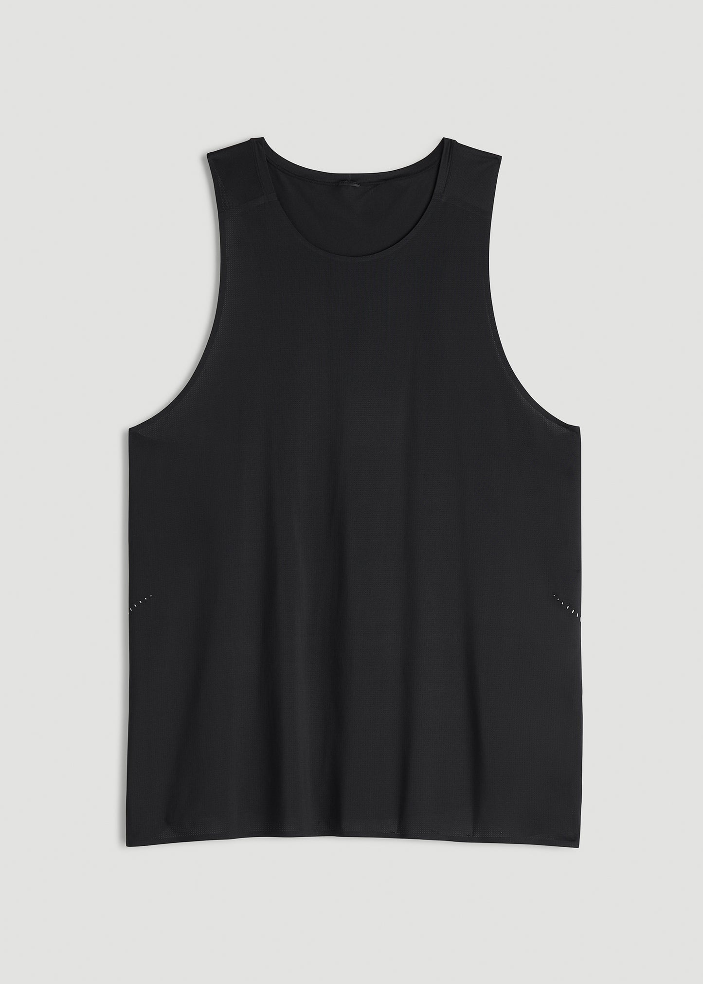 Perforated Training Singlet for Tall Men in Black