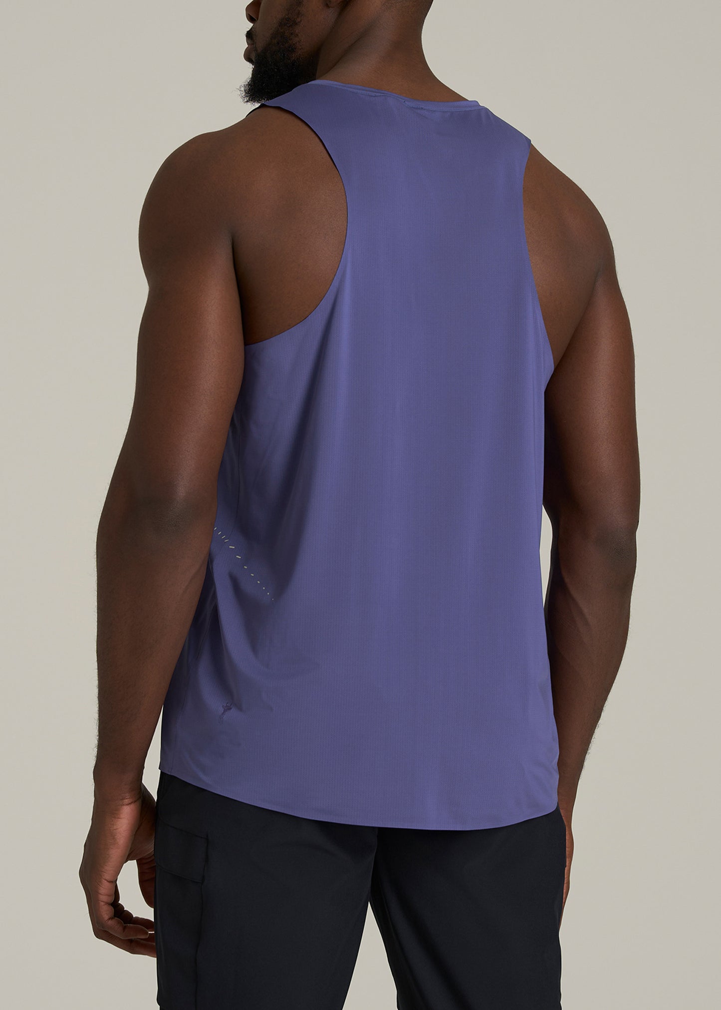 Perforated Training Singlet for Tall Men in Future Dusk