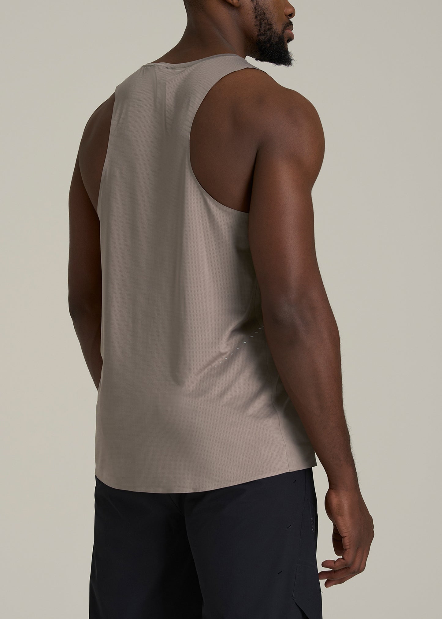 Perforated Training Singlet for Tall Men in Portobello