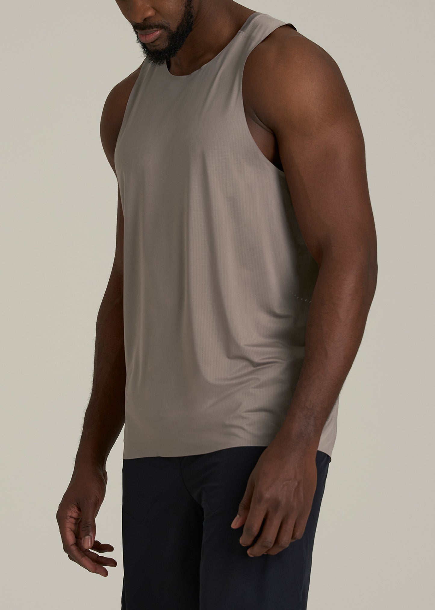 Perforated Training Singlet for Tall Men in Portobello