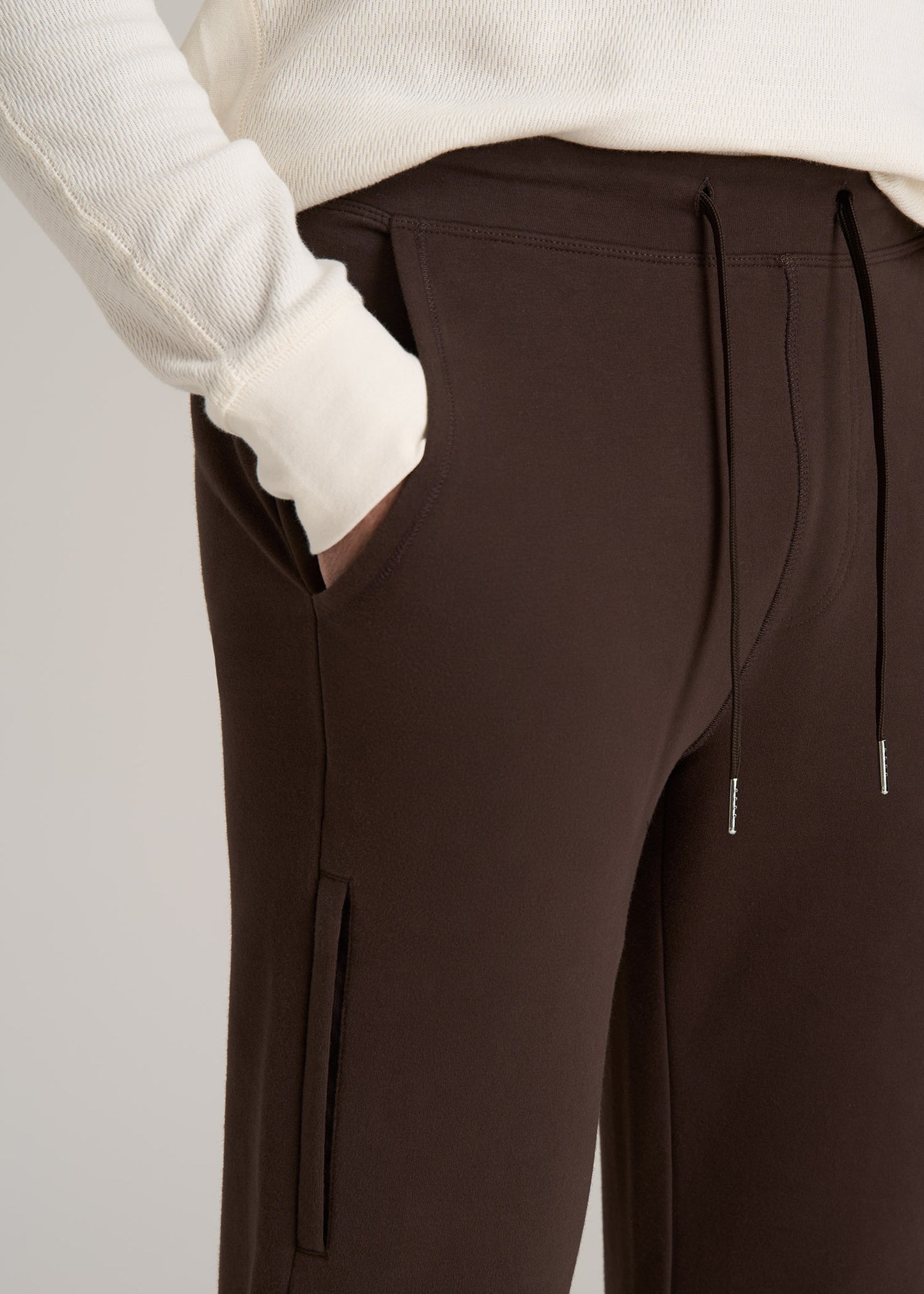 Microsanded French Terry Sweatpants for Tall Men in Espresso