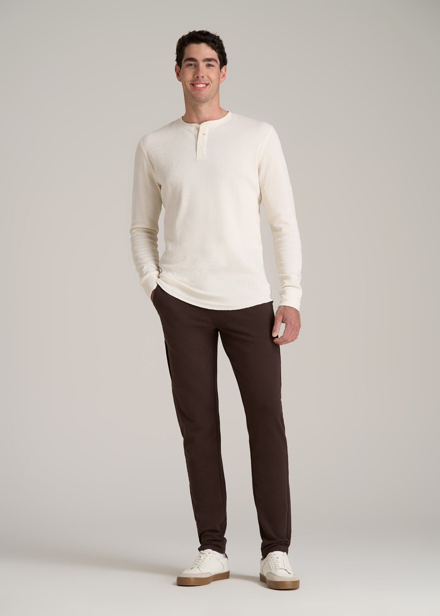 Microsanded French Terry Sweatpants for Tall Men in Espresso