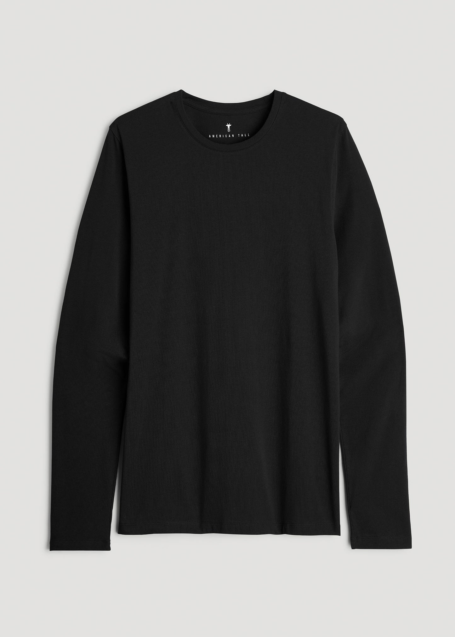 The Essential MODERN-FIT Crewneck Long Sleeve Tall Men's Tee in Black