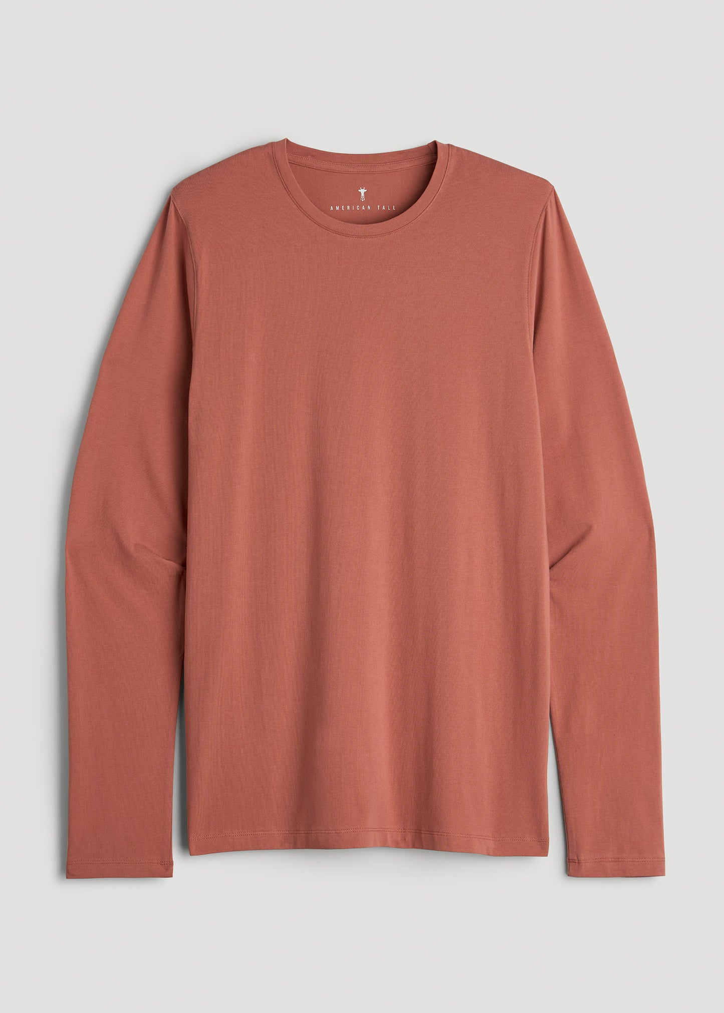 The Essential MODERN-FIT Crewneck Long Sleeve Tall Men's Tee in Persimmon