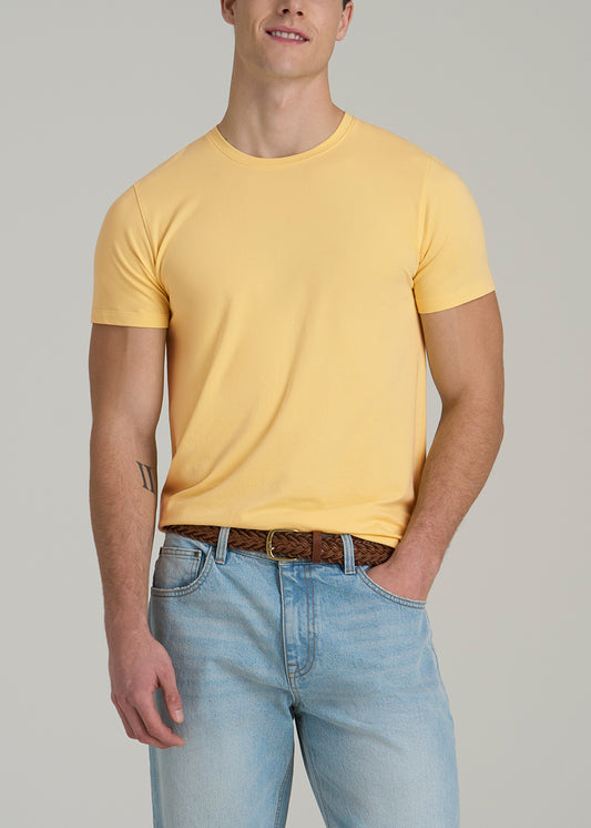 The Essential MODERN-FIT Crewneck Tee for Tall Men in Lemon Drop