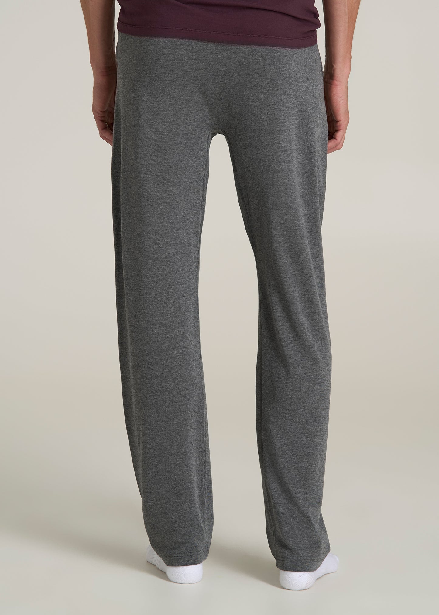 Open-Bottom Tall Men's Pajama Pants in Charcoal Mix