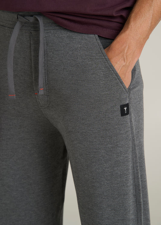 Open-Bottom Tall Men's Pajama Pants in Charcoal Mix