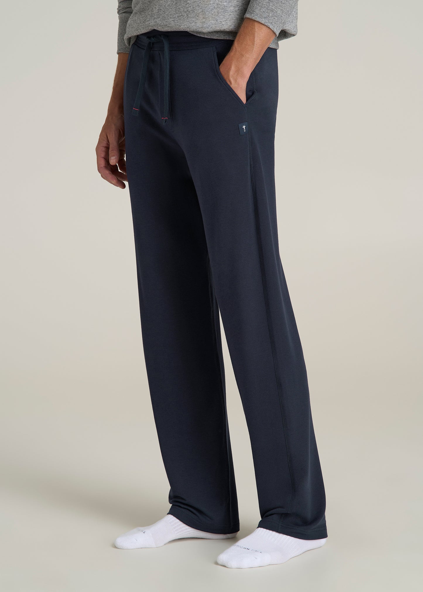 Open-Bottom Tall Men's Pajama Pants in Evening Blue