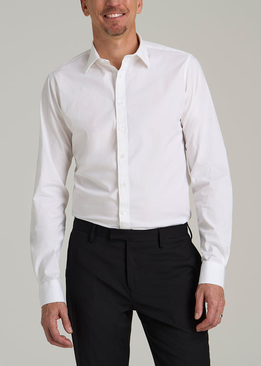 Oskar Button-Up Dress Shirt for Tall Men in Bright White