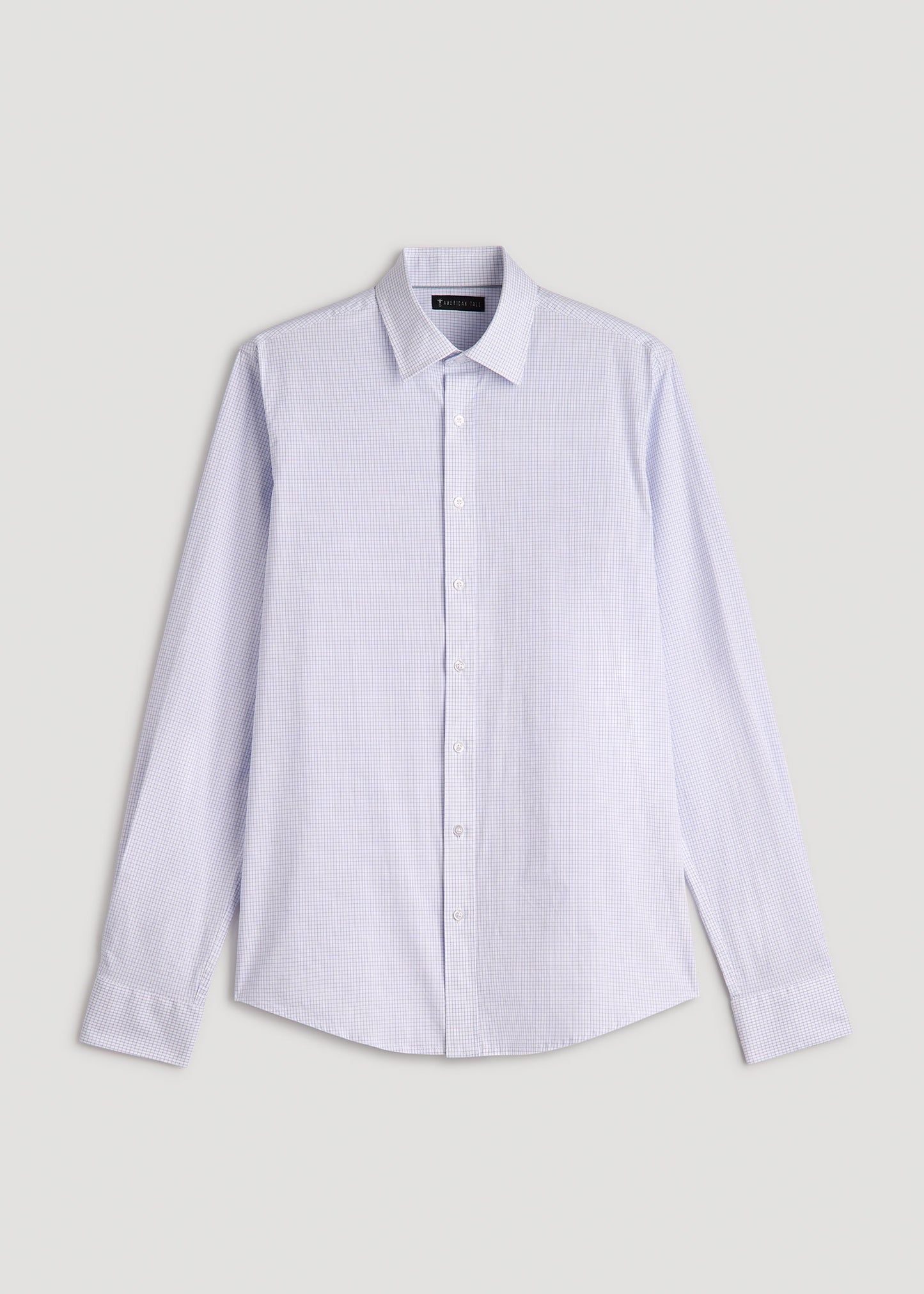 Oskar Button-Up Dress Shirt for Tall Men in Iris Mini Check