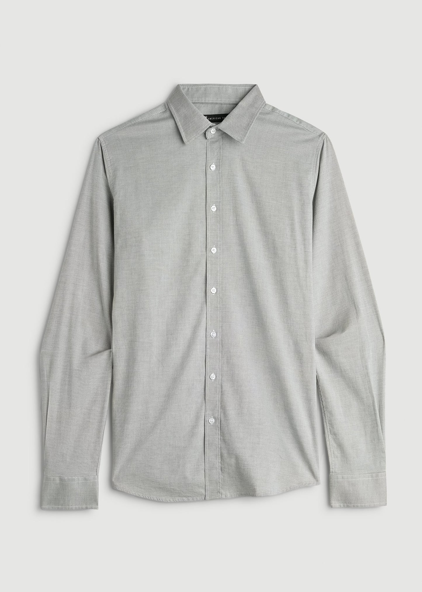 Oskar Button-Up Dress Shirt for Tall Men in Light Green Dobby