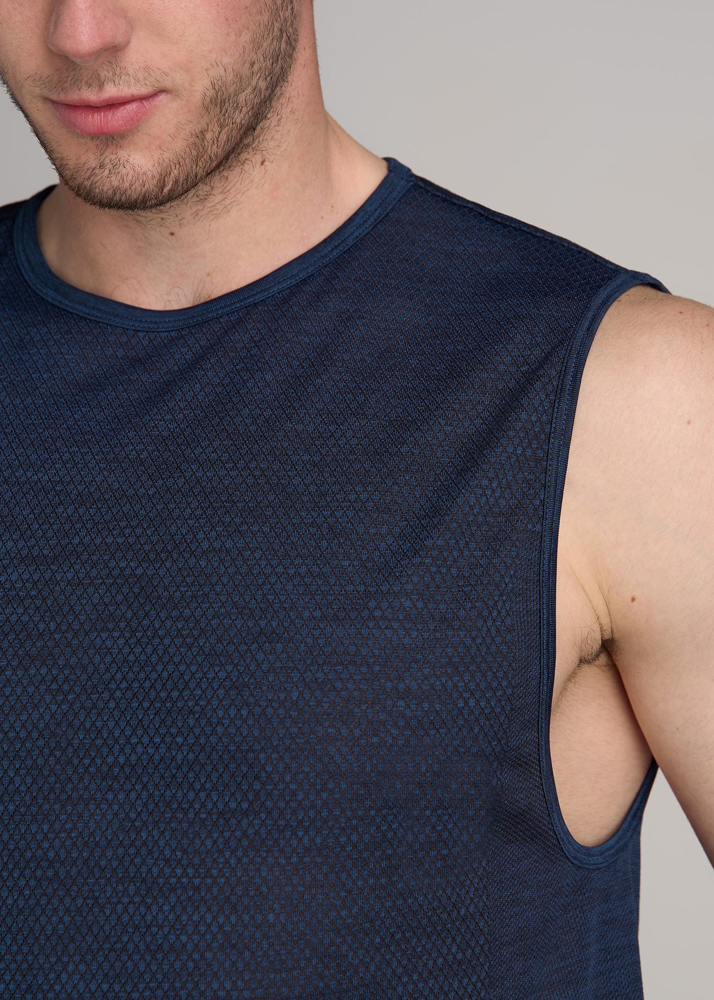 A.T. Performance MODERN-FIT Engineered Tall Tank Top in Navy Mix