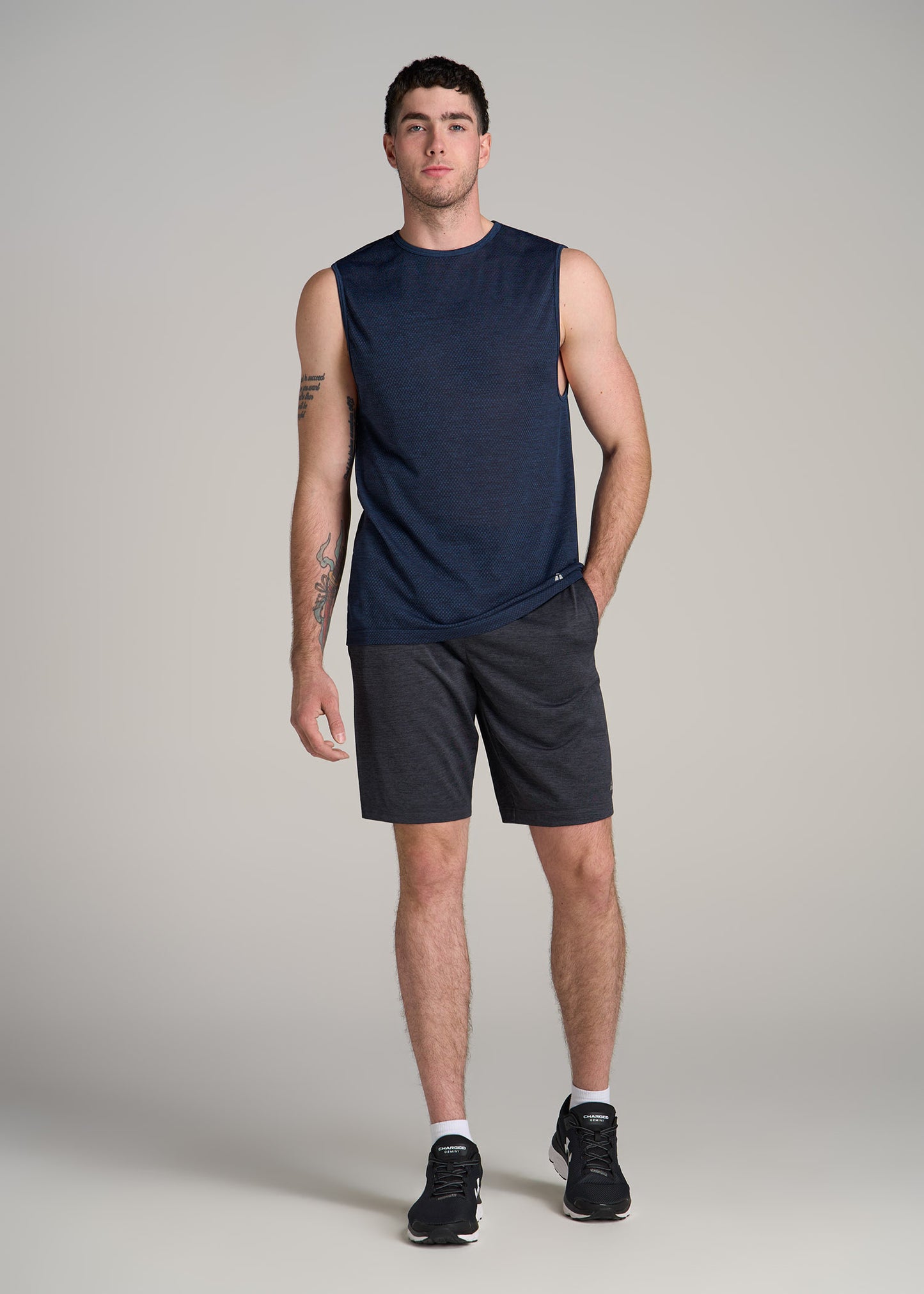 A.T. Performance MODERN-FIT Engineered Tall Tank Top in Navy Mix