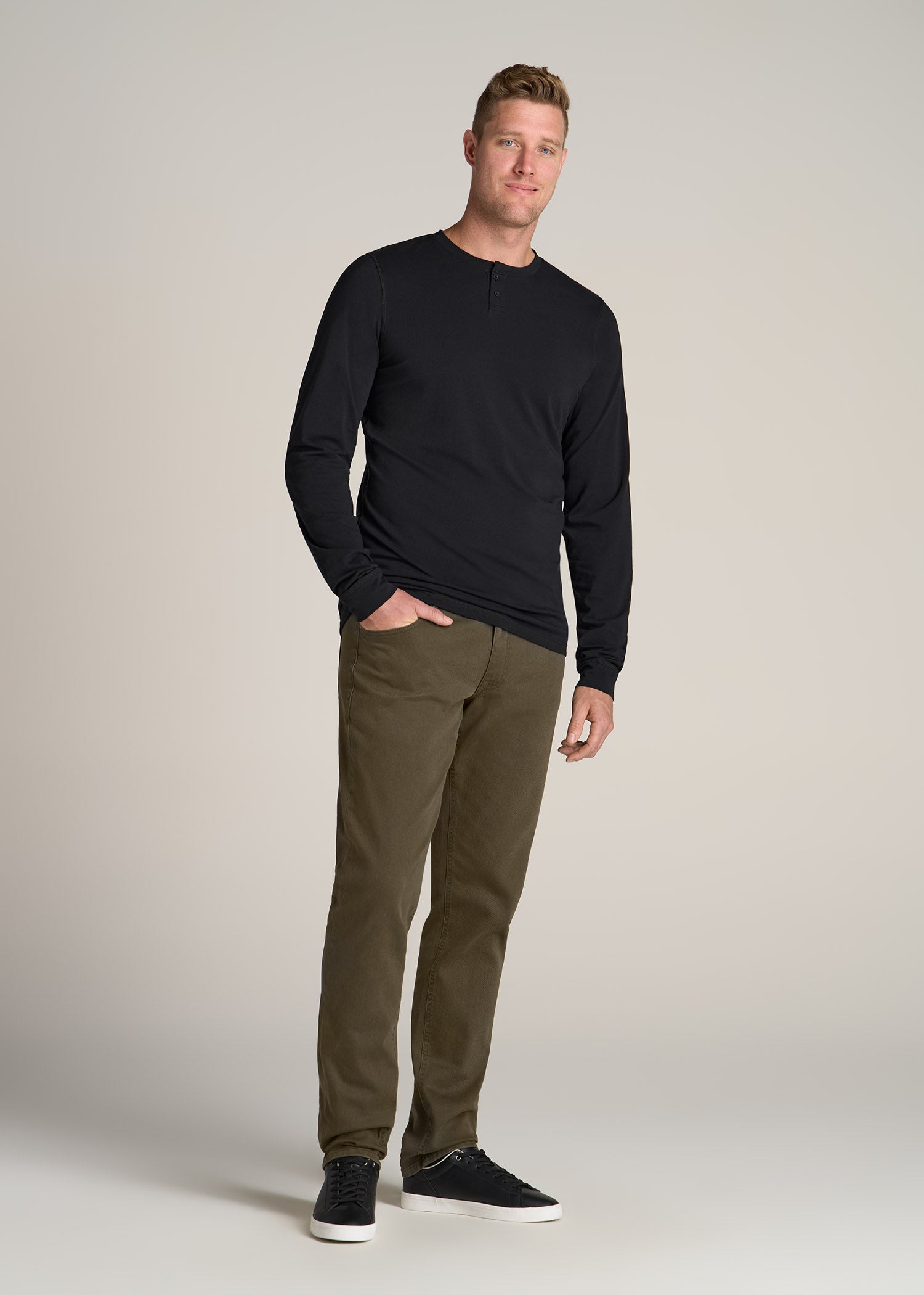 American-Tall-Men-Pima-Stretch-Knit-Henley-Black-full