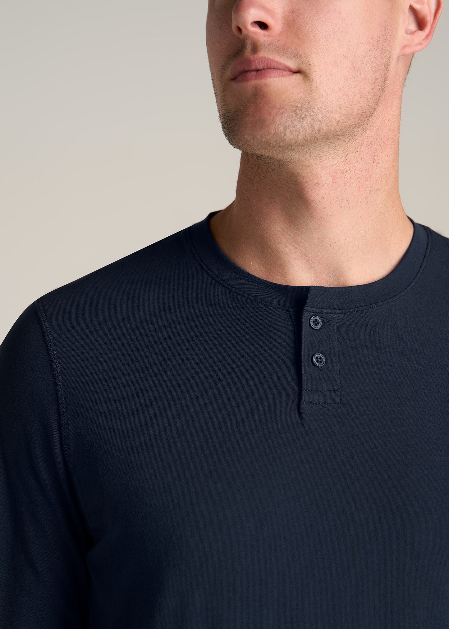 American-Tall-Men-Pima-Stretch-Knit-Henley-Evening-Blue-detail