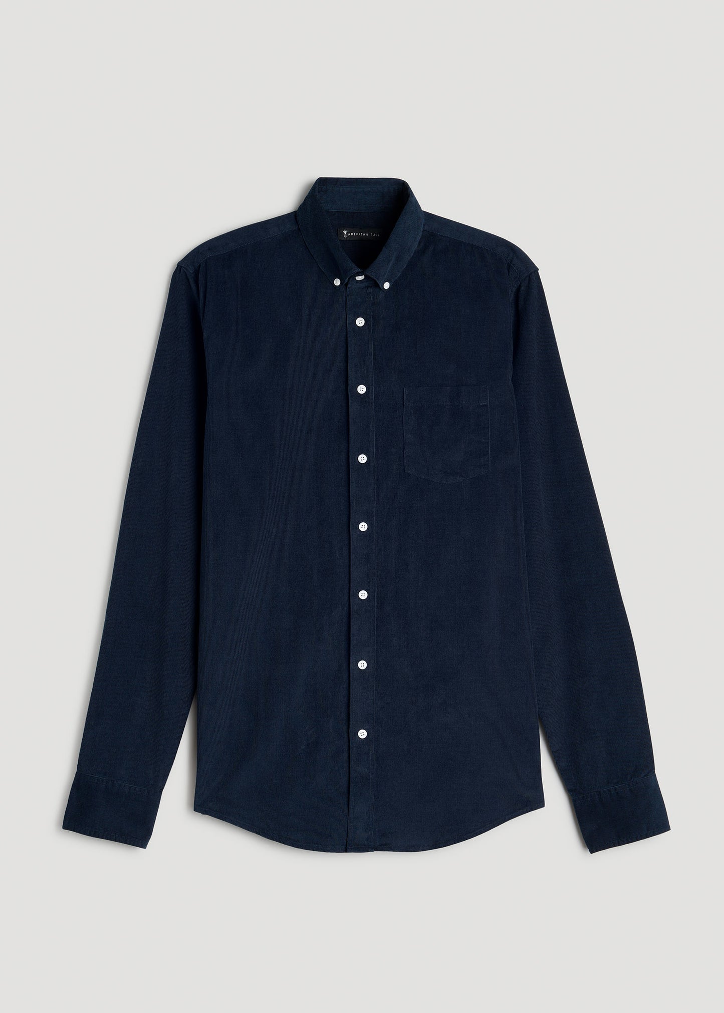 Pincord Button Shirt for Tall Men in Evening Blue