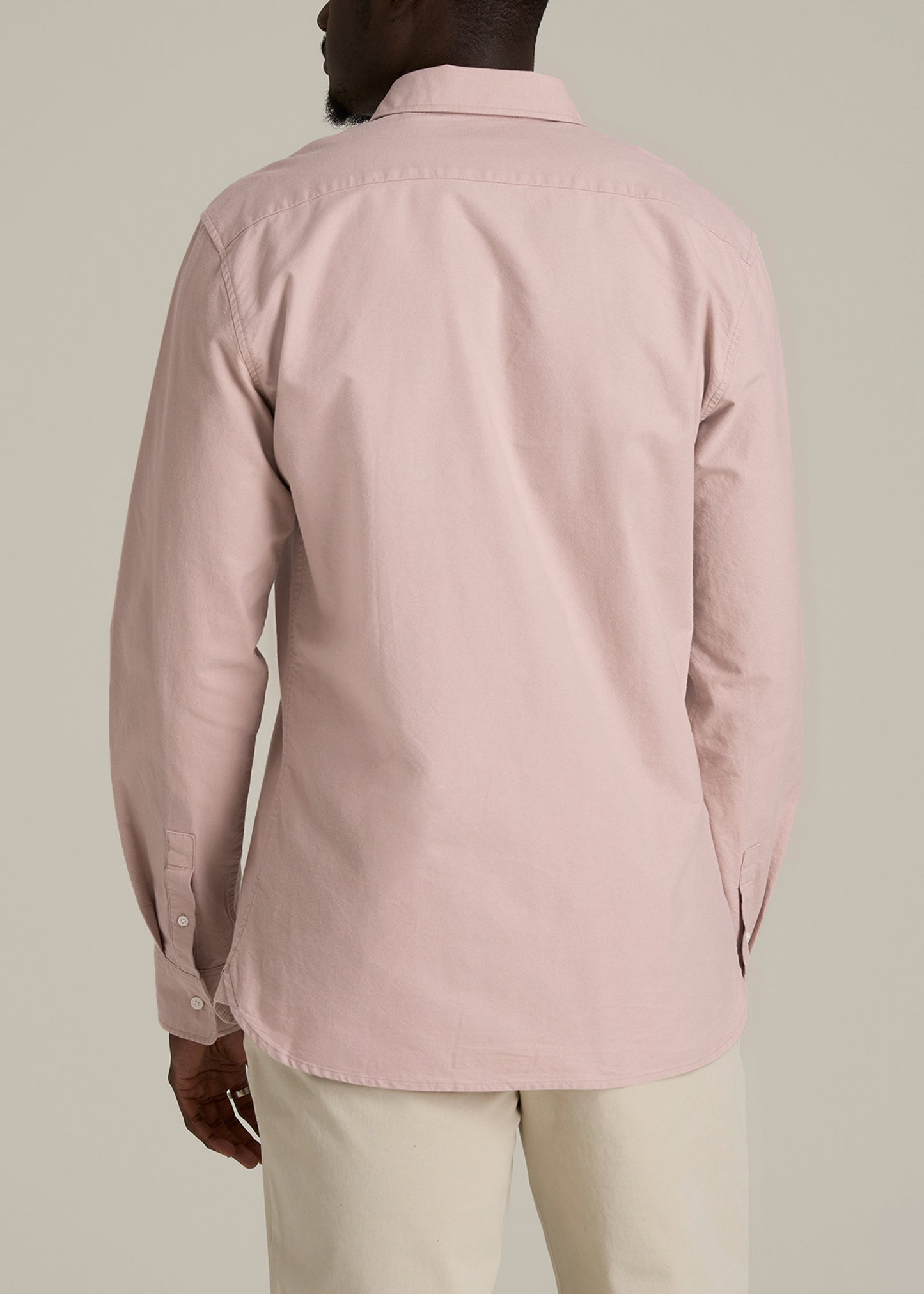 Pinpoint Oxford Shirt for Tall Men in Desert Rose