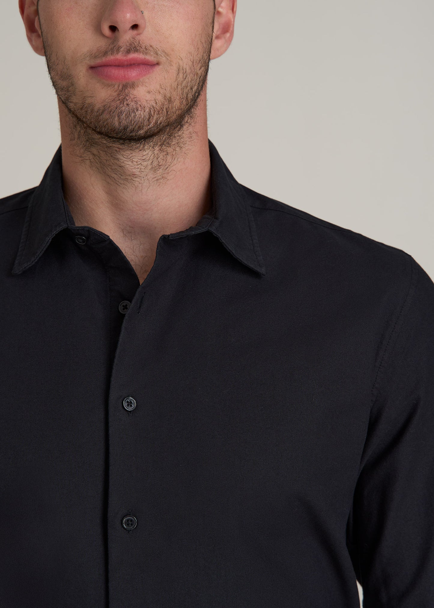 Pinpoint Oxford Shirt for Tall Men in Black