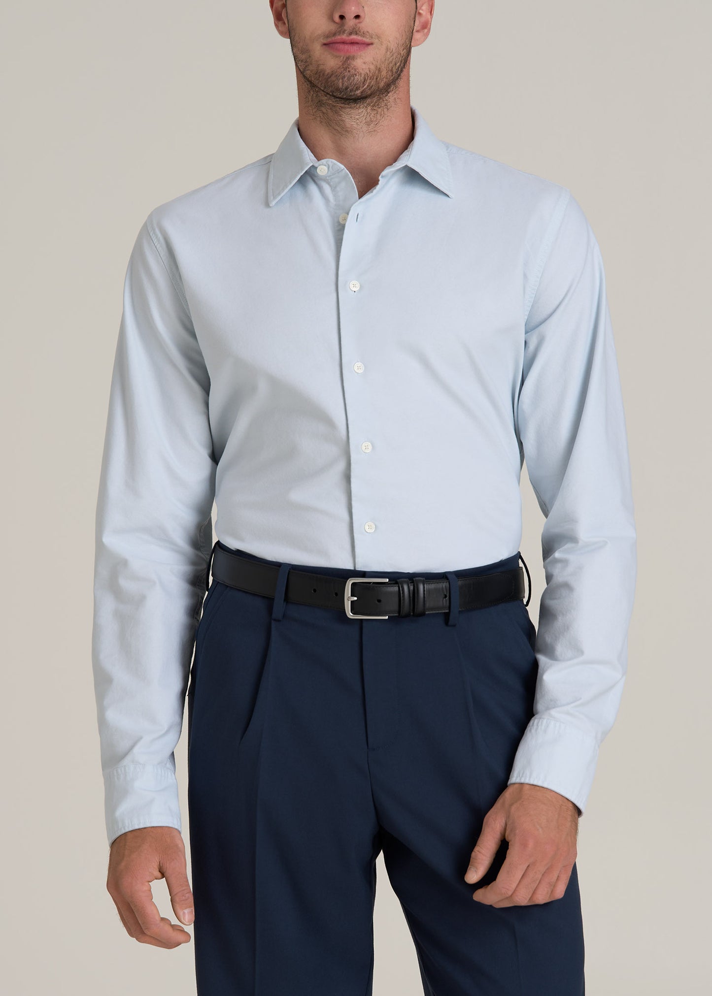 Pinpoint Oxford Shirt for Tall Men in Light Blue