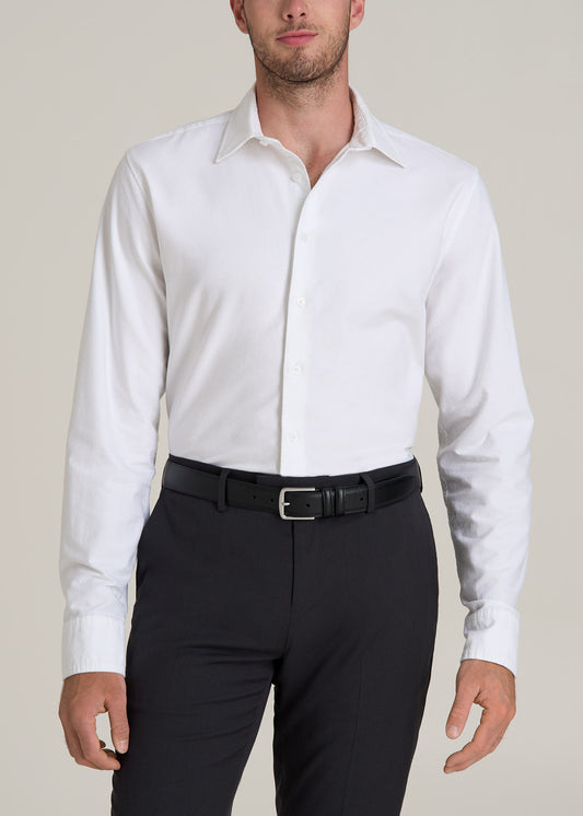 Pinpoint Oxford Shirt for Tall Men in White