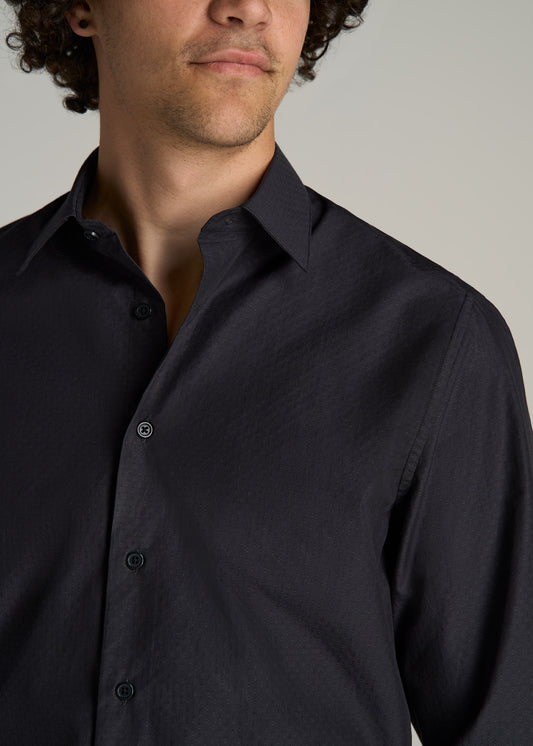 Premium Dress Shirt for Tall Men in Black Diamond