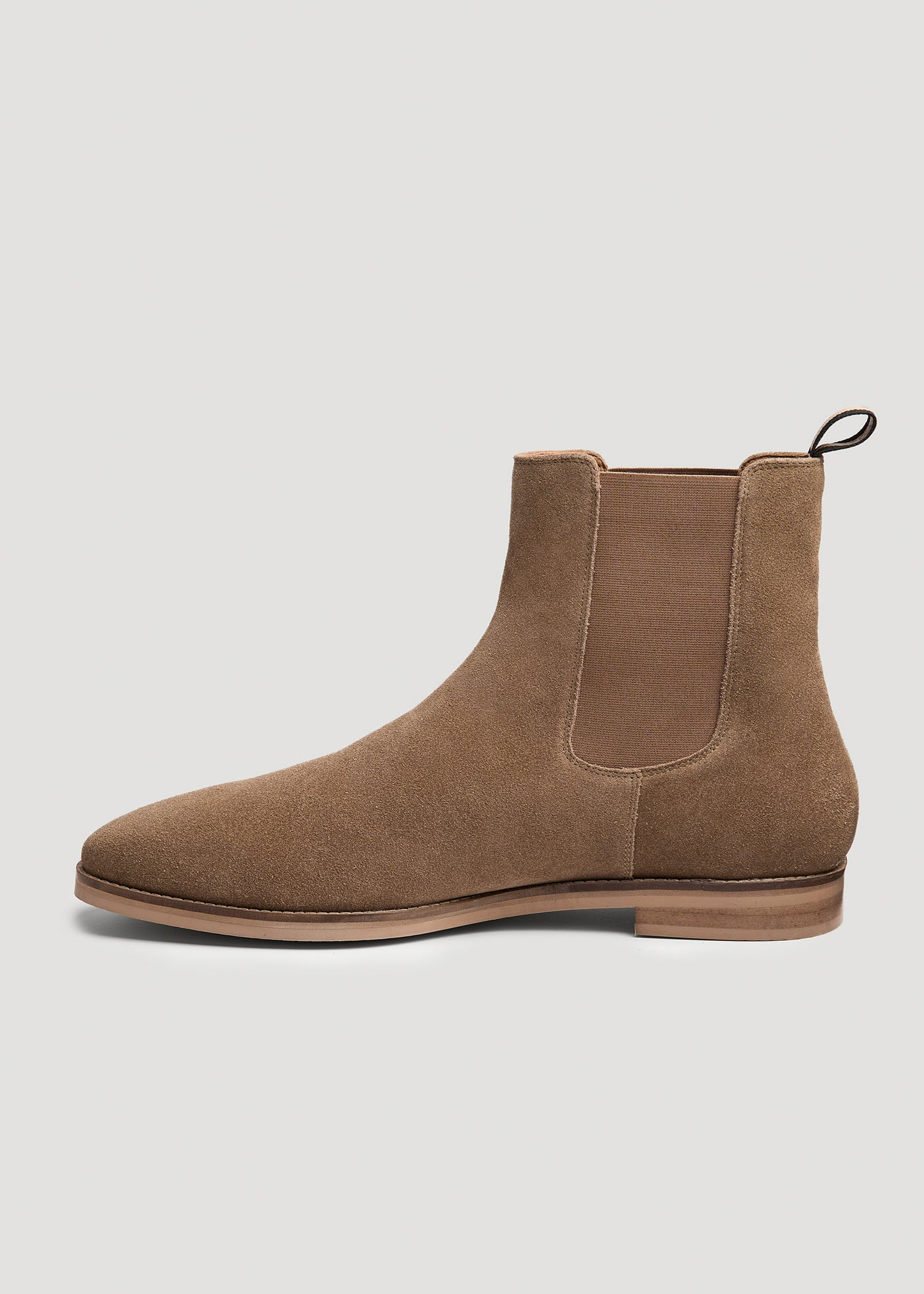 Tall Men's Suede Pull-On Boots in Beige