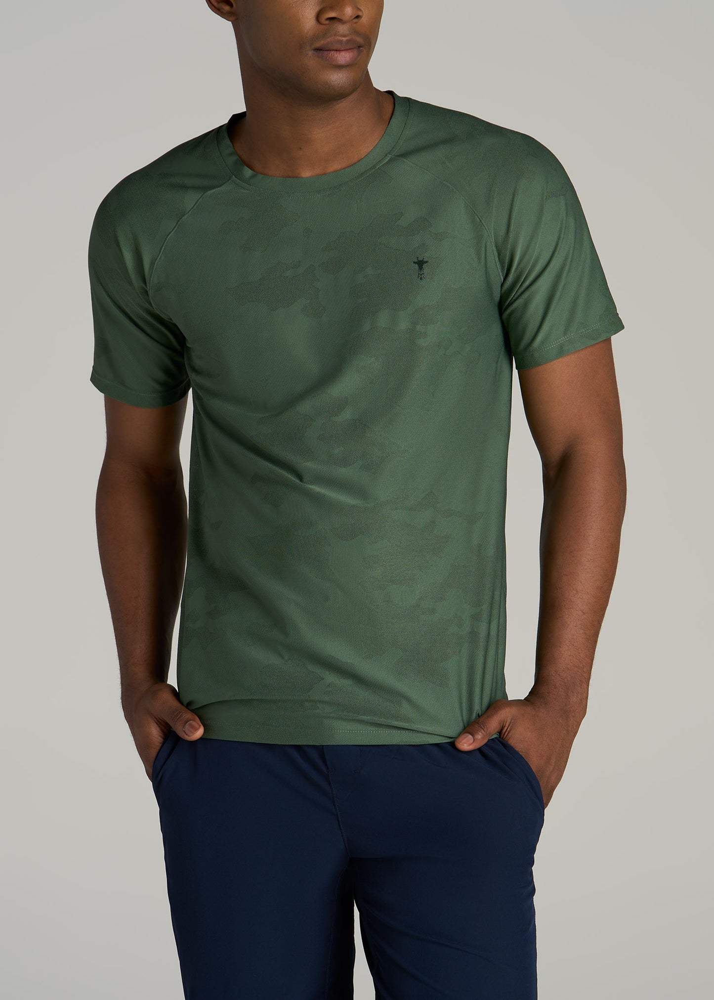 Raglan Training T-Shirt for Tall Men in Forest Green