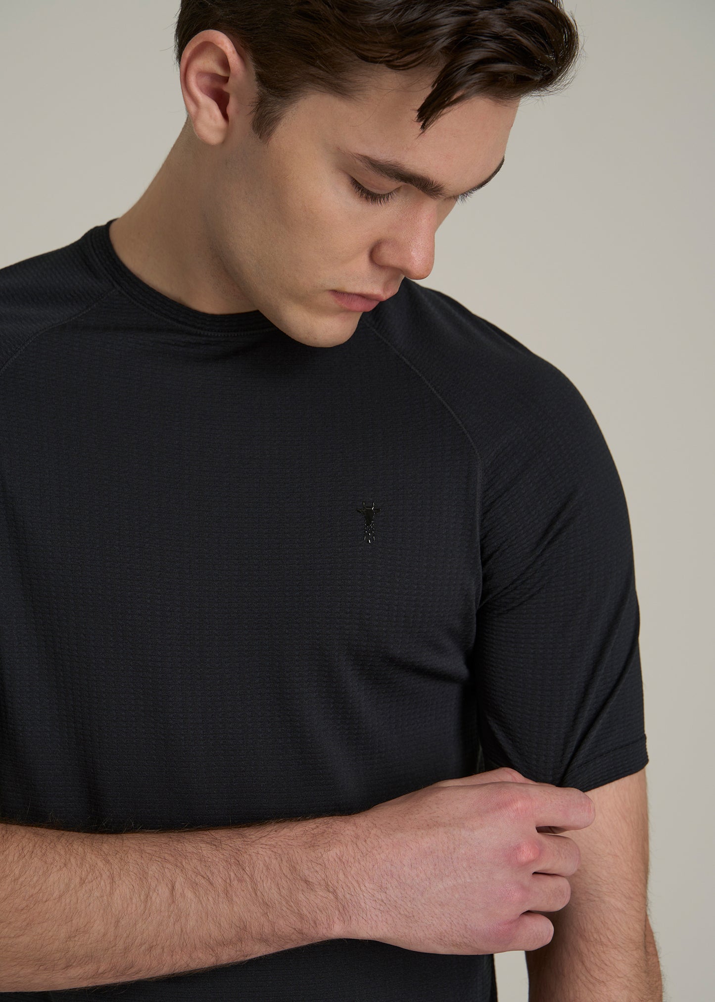 Vented Training Top for Tall Men in Black