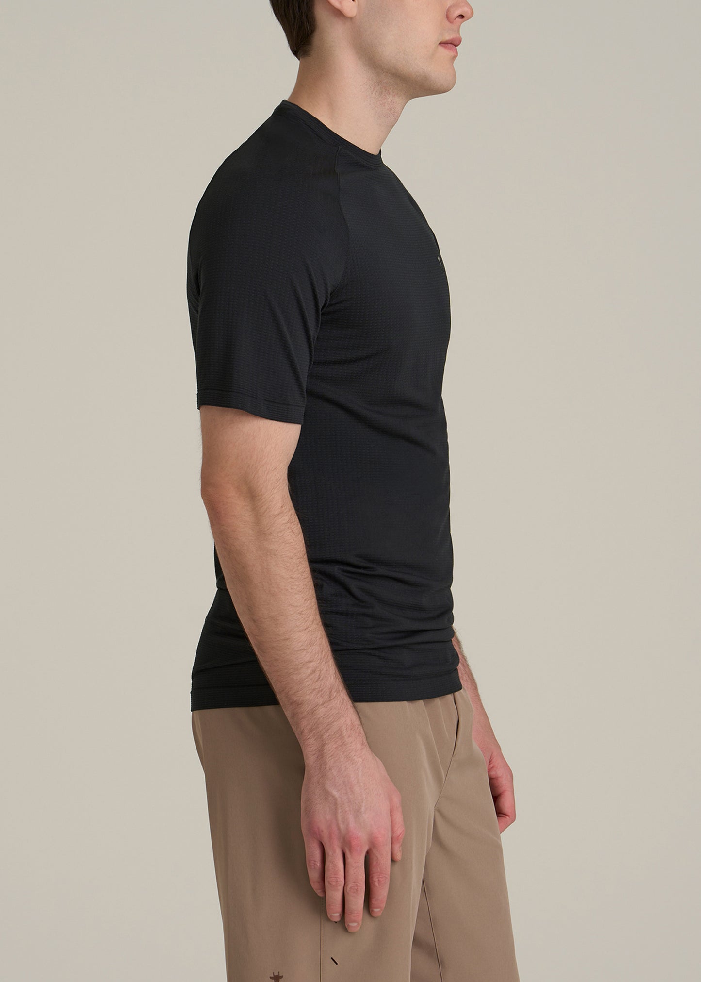 Vented Training Top for Tall Men in Black