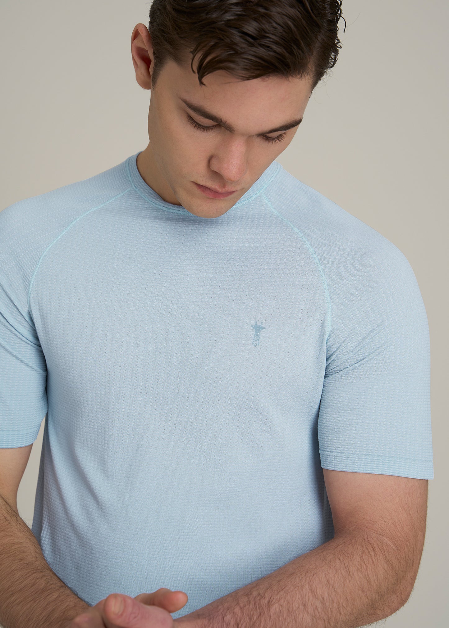 Vented Training Top for Tall Men in Ice Blue