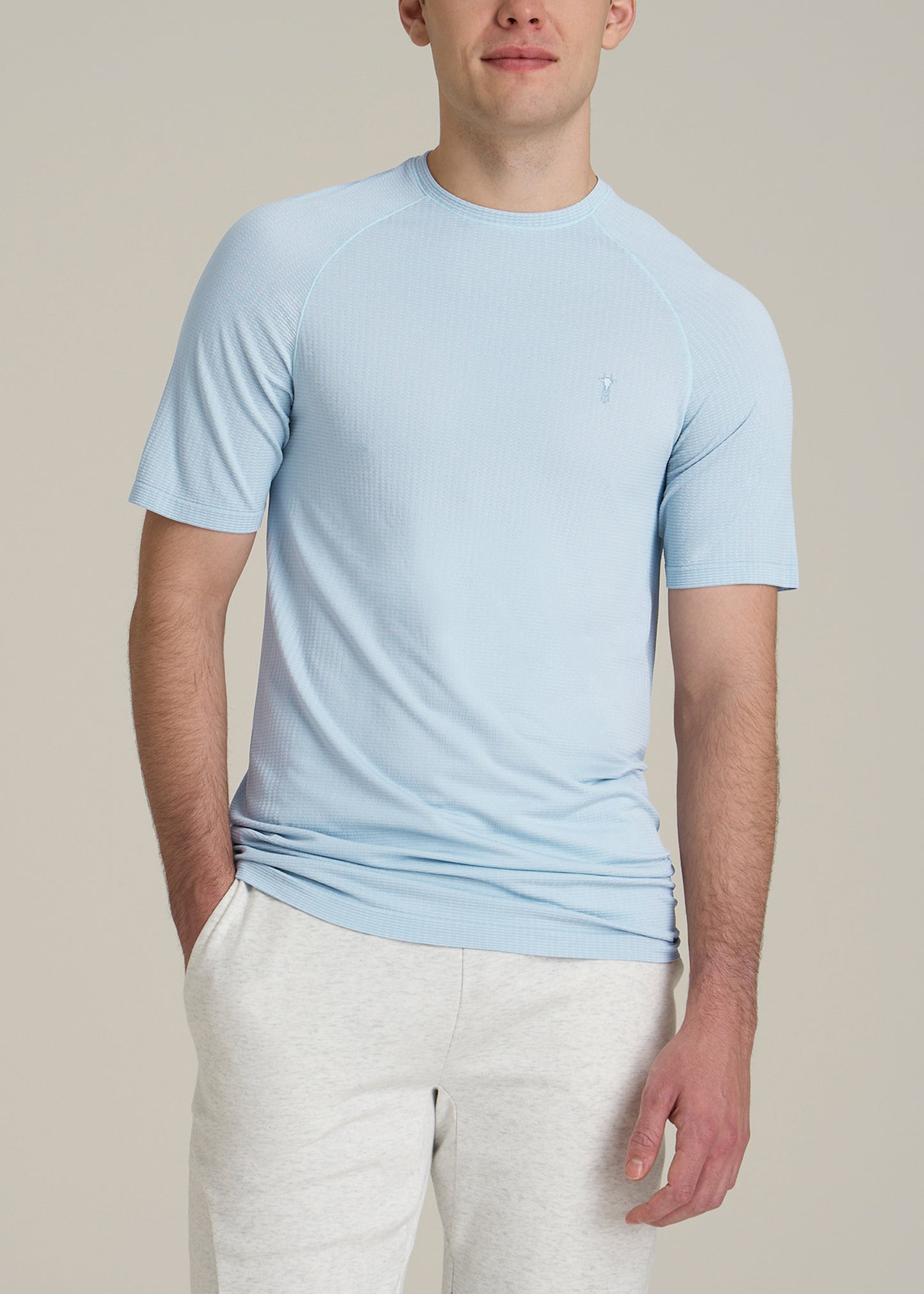 Vented Training Top for Tall Men in Ice Blue