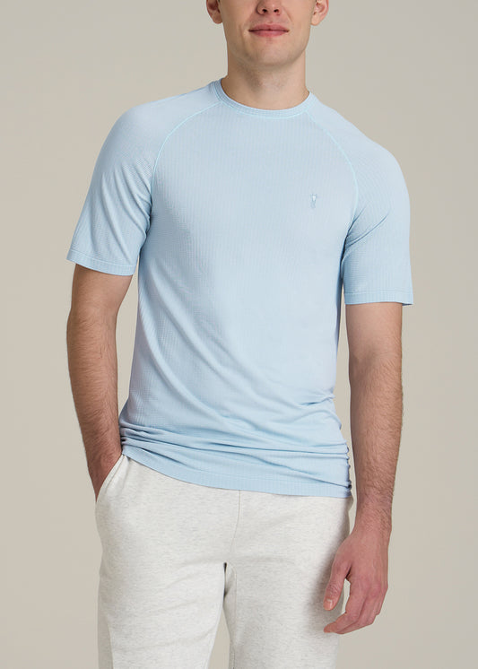 Vented Training Top for Tall Men in Ice Blue