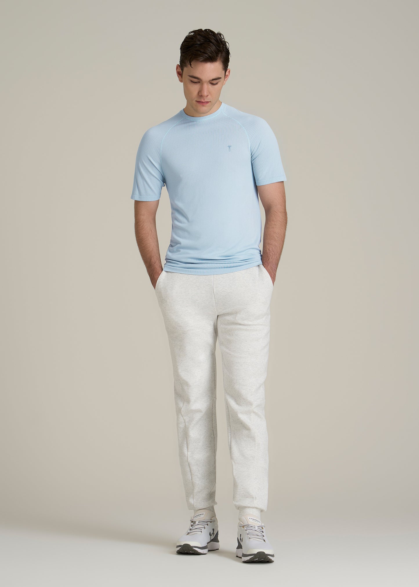 Vented Training Top for Tall Men in Ice Blue