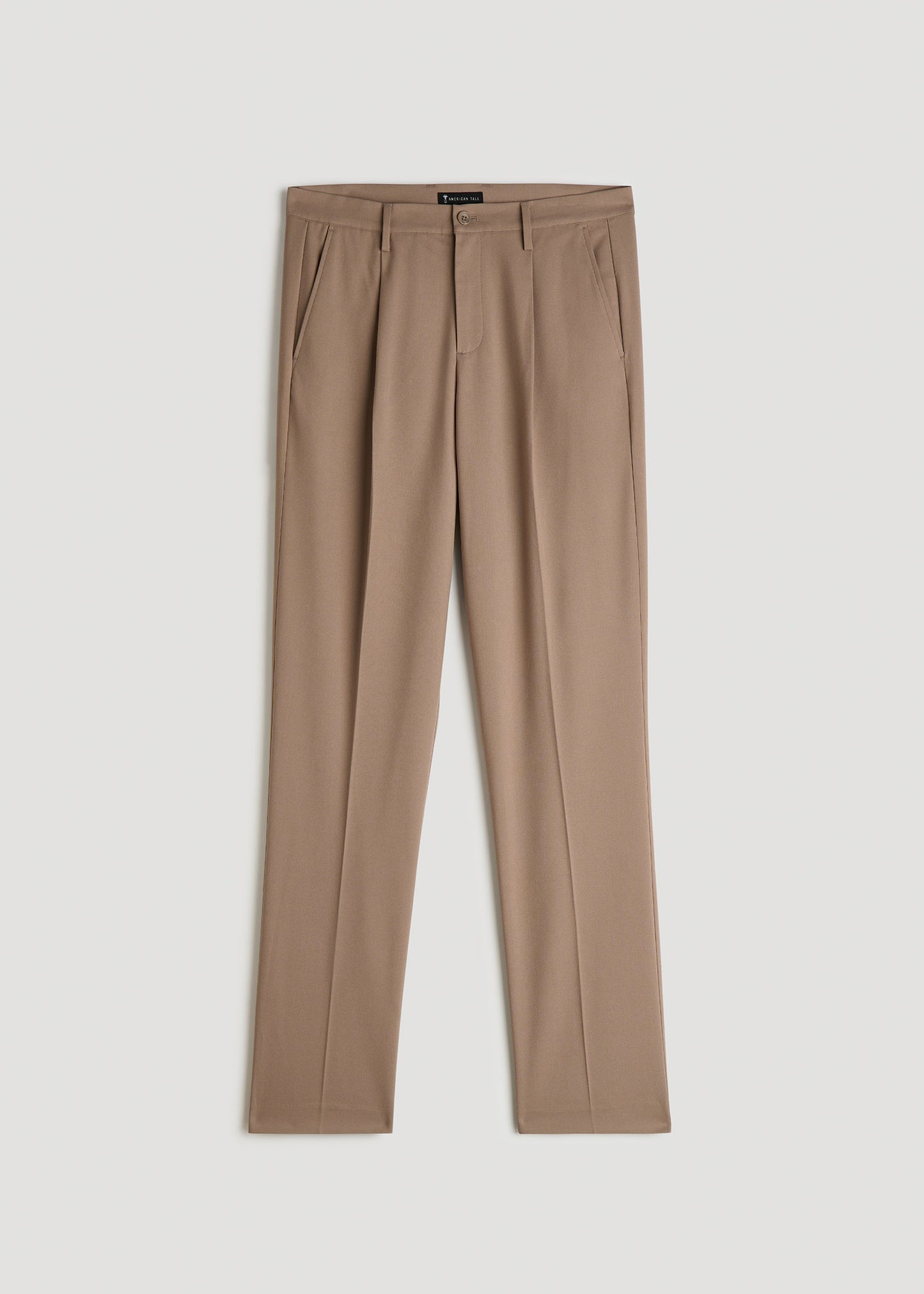 Tall Men's Relaxed Pleated Trouser in Dark Sand