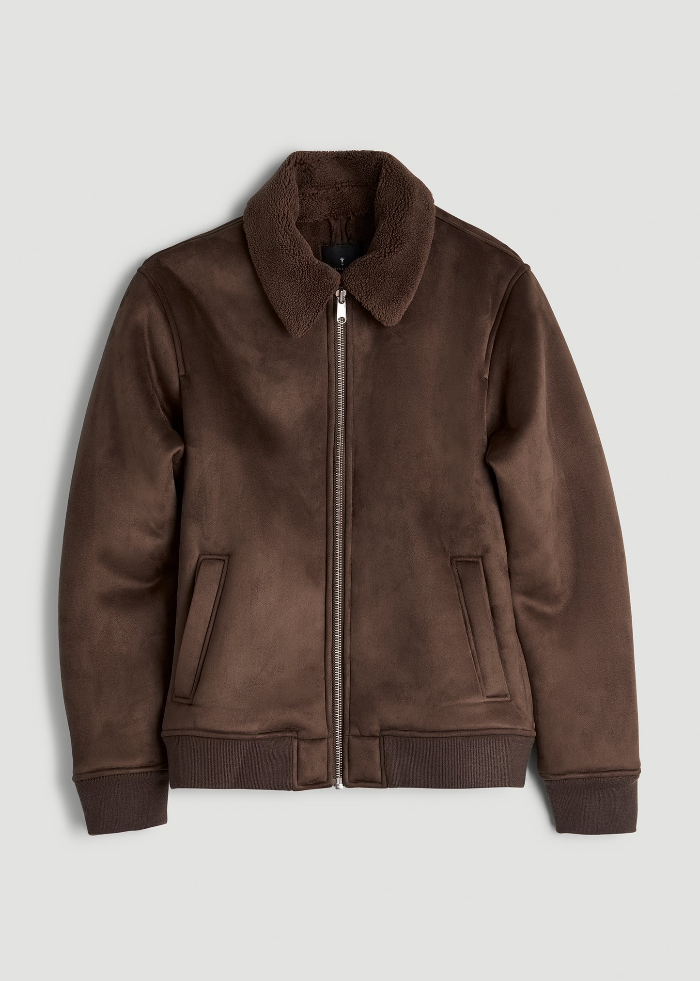 Sherpa Bomber Jacket for Tall Men in Bison Brown