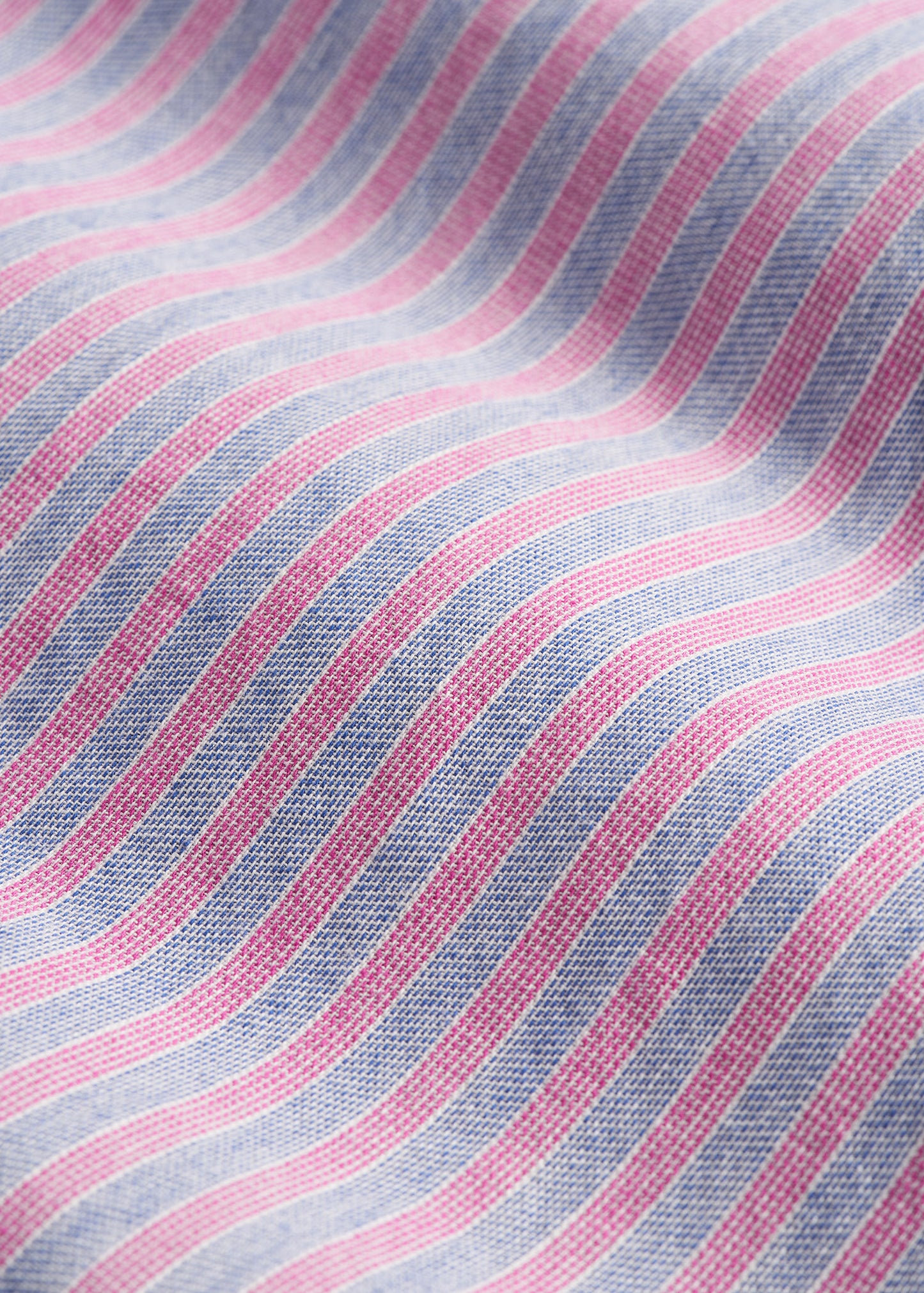 Short Sleeve Shirt for Tall Men in Blue and Rose Stripe