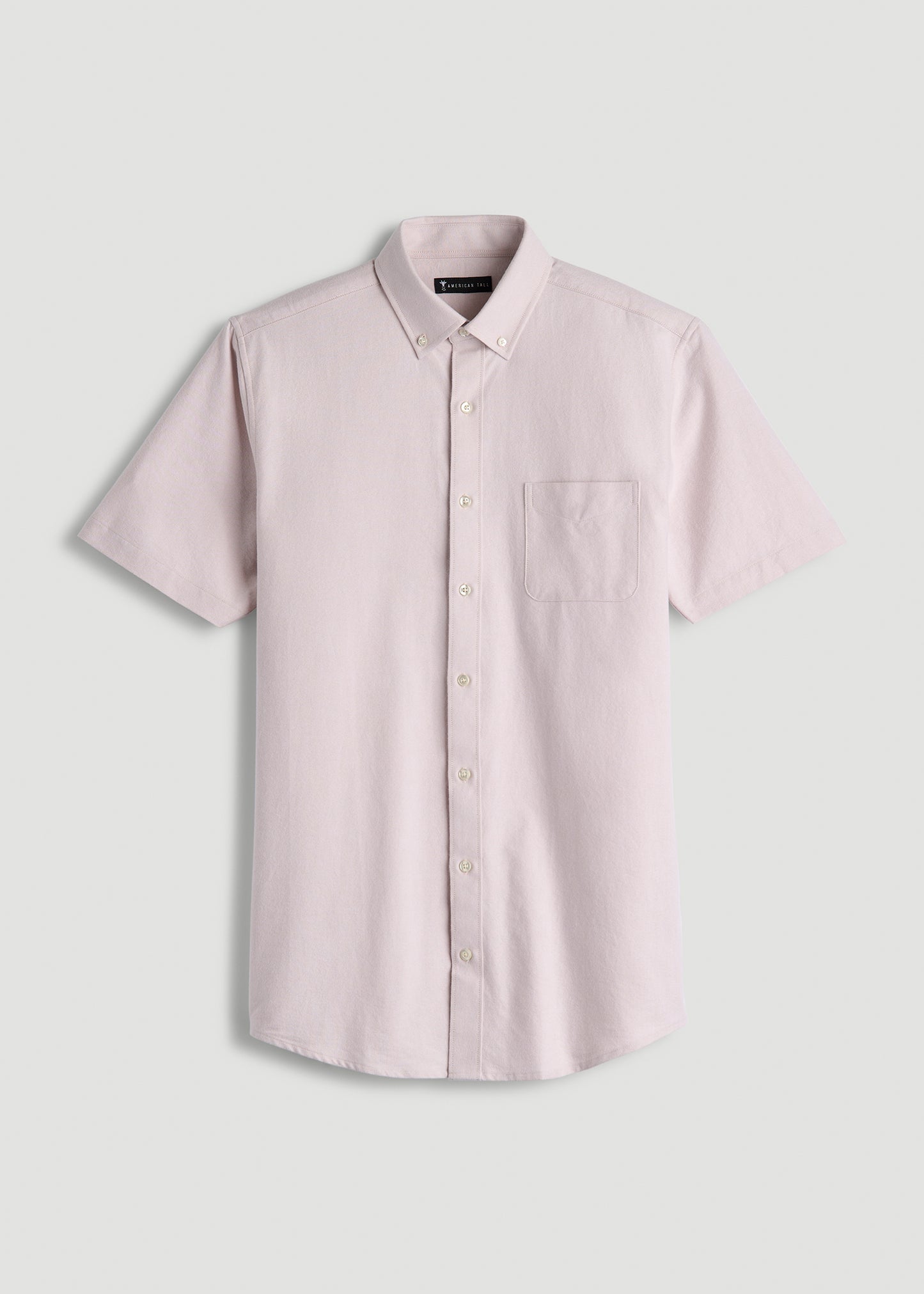 Short Sleeve Oxford Button Shirt For Tall Men in Burnished Lilac