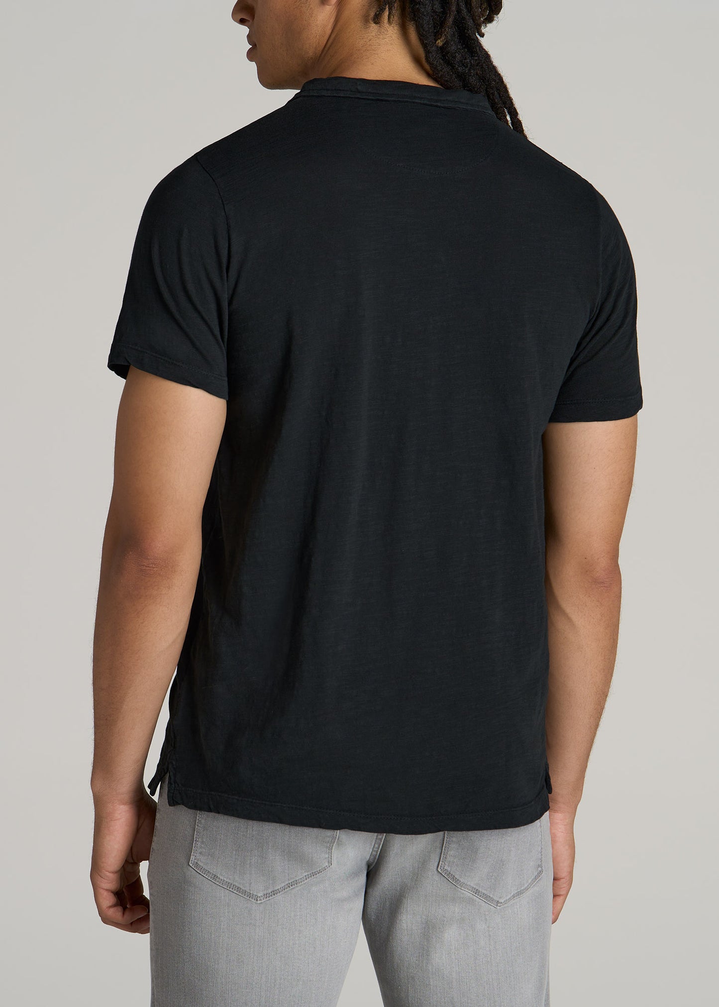 American-Tall-Men-Slub-Polo-Shirt-Black-back