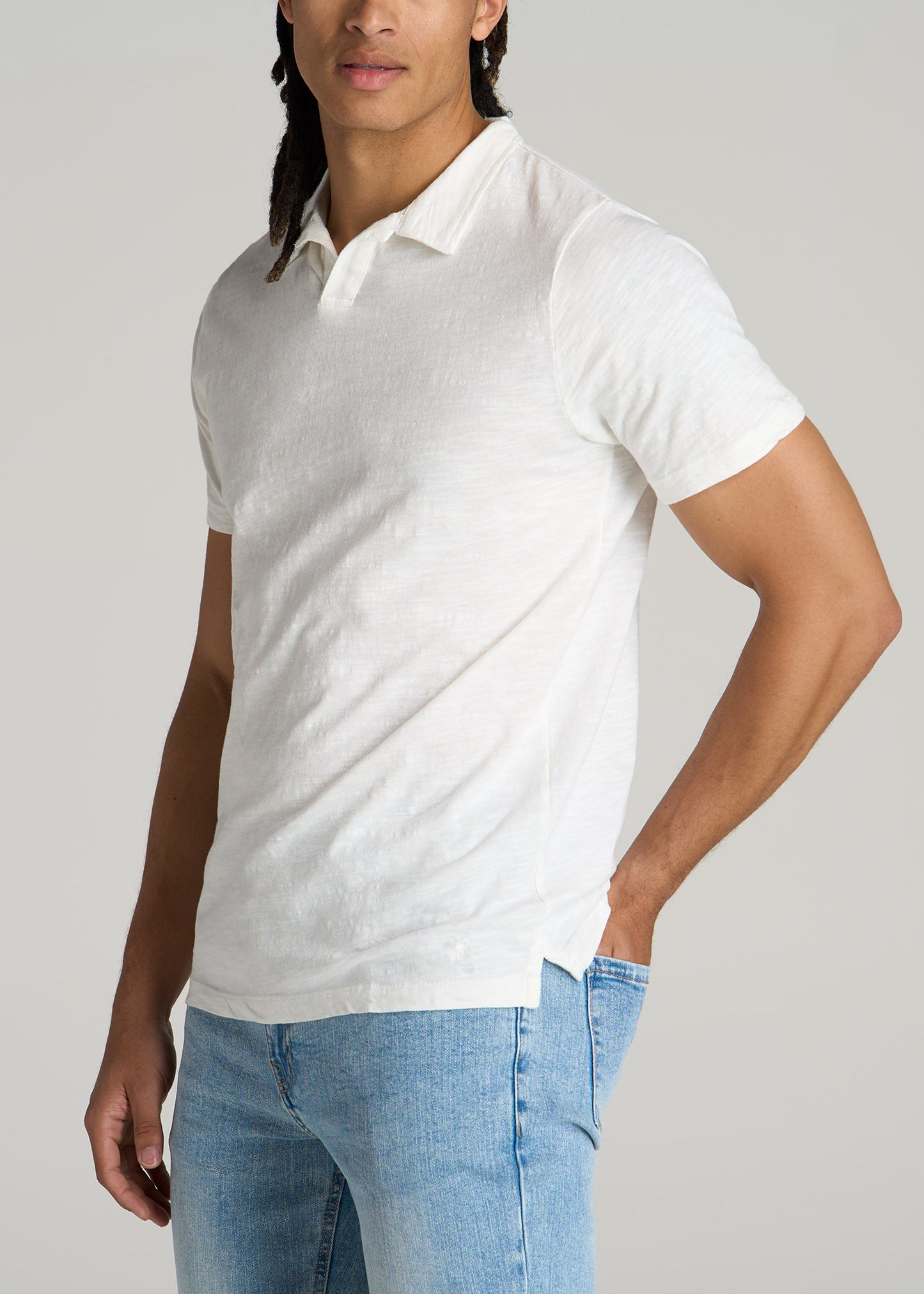 American-Tall-Men-Slub-Polo-Shirt-Ecru-side