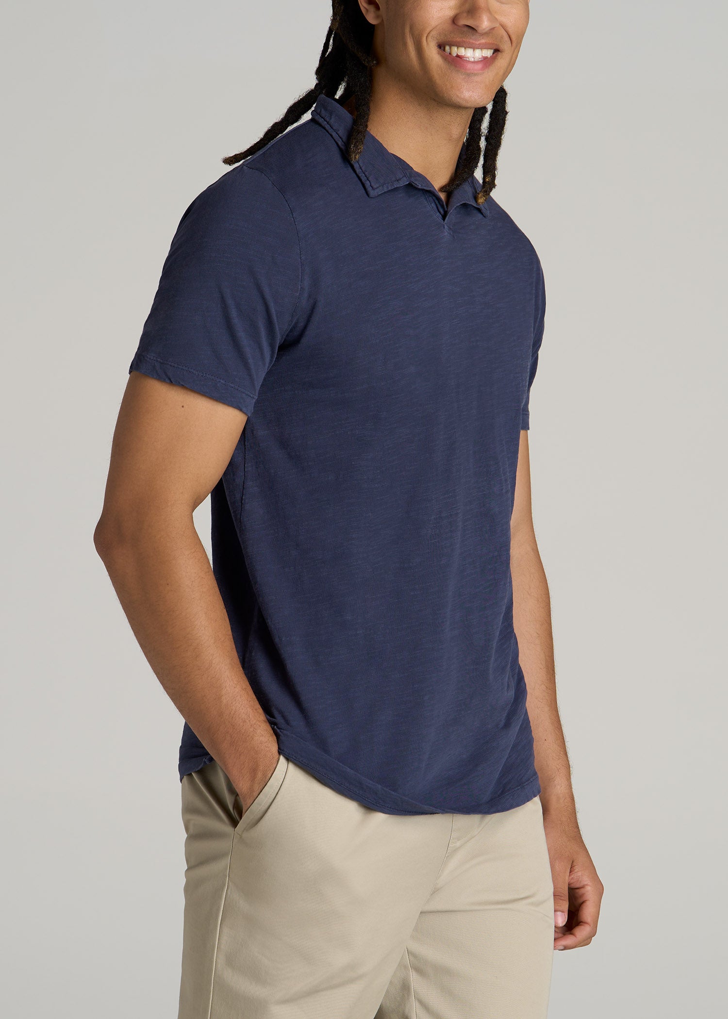 American-Tall-Men-Slub-Polo-Shirt-Navy-side